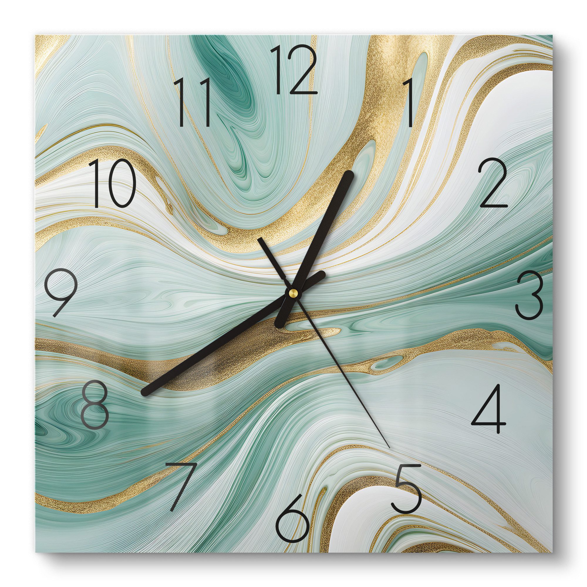 DEQORI Wanduhr 'Smaragdfarbene Wogen' (Glas Glasuhr günstig online kaufen