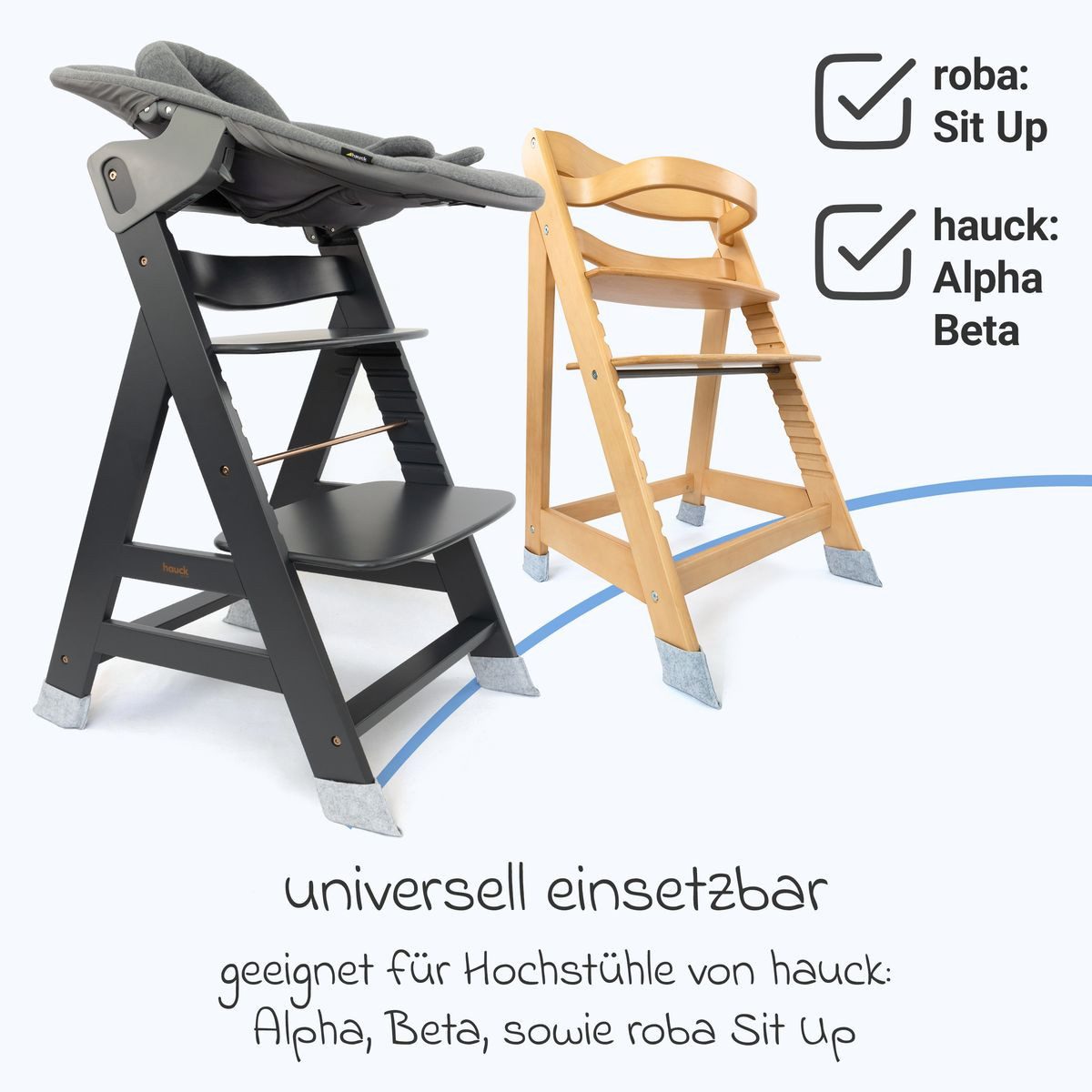 LaLoona Hochstuhltablett Grau, Polyester, 4x Filzgleiter für Hochstuhl Hauc günstig online kaufen