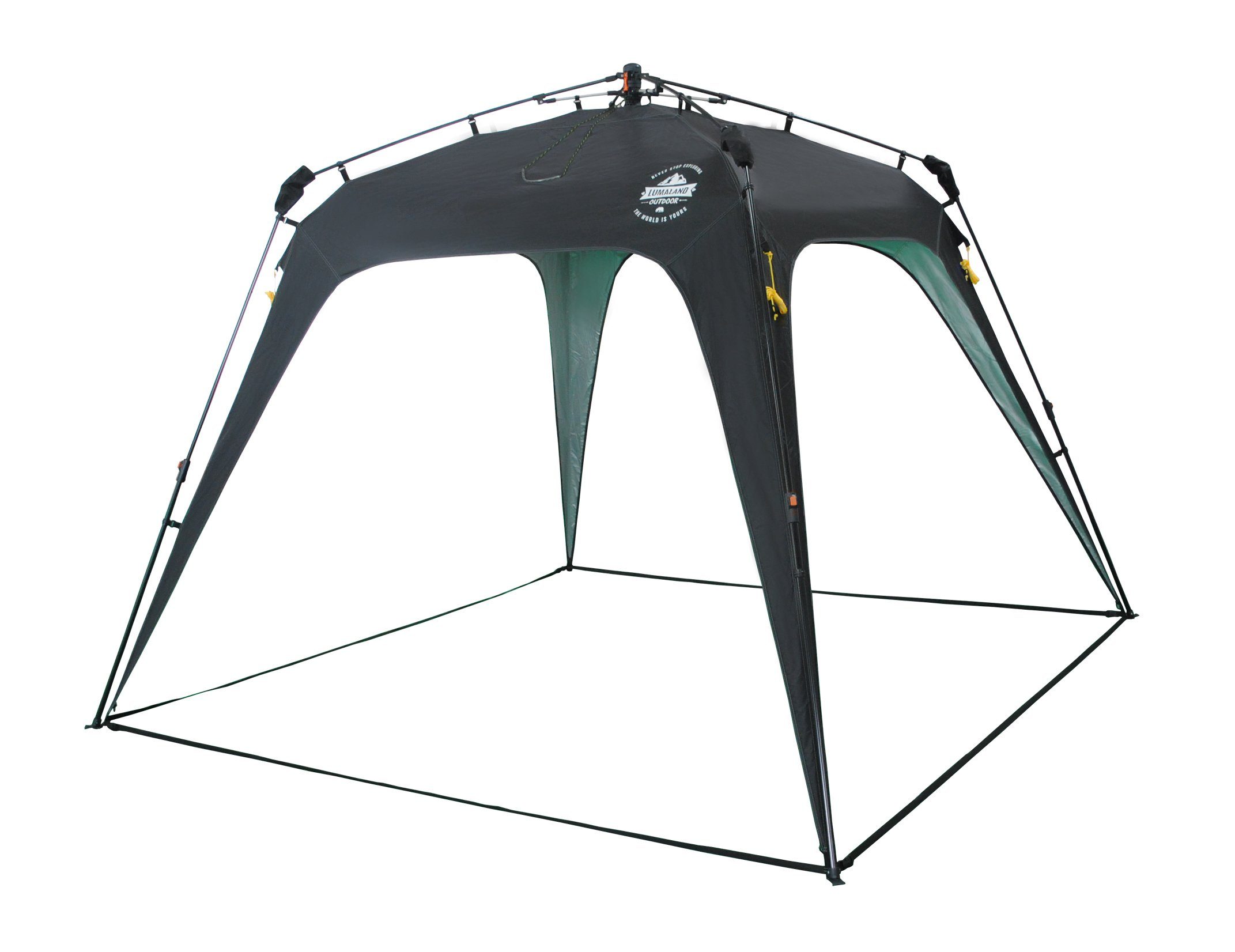 Lumaland Pavillon aufgebaut in unter 2 Minuten, 2,5 x 2,5m Camping Partyzelt Zelt robust wasserdicht