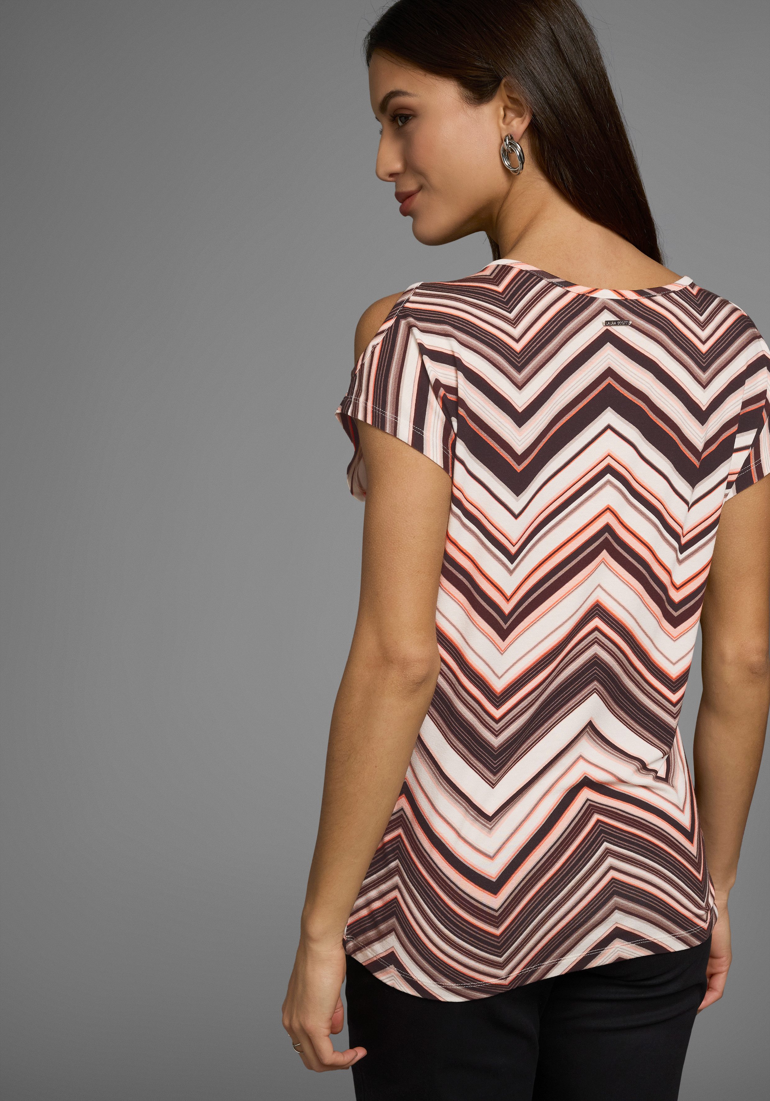 Laura Scott Rundhalsshirt im Retro-Design mit günstig online kaufen