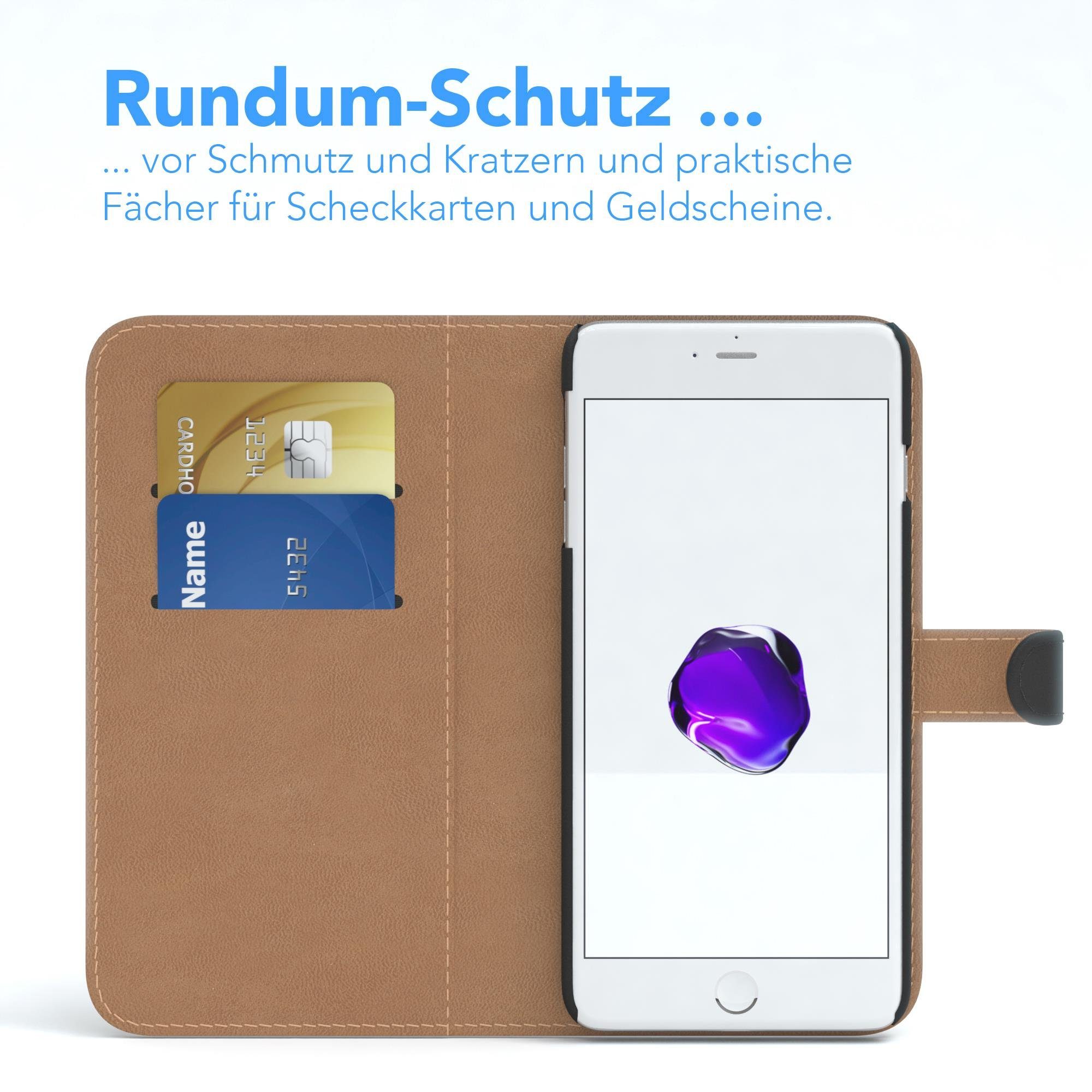 EAZY CASE Handyhülle Bookstyle Farbig für iPhone 8 Plus / iPhone 7 Plus, Schutzhülle mit Standfunktion Kartenfach Handytasche aufklappbar Etui