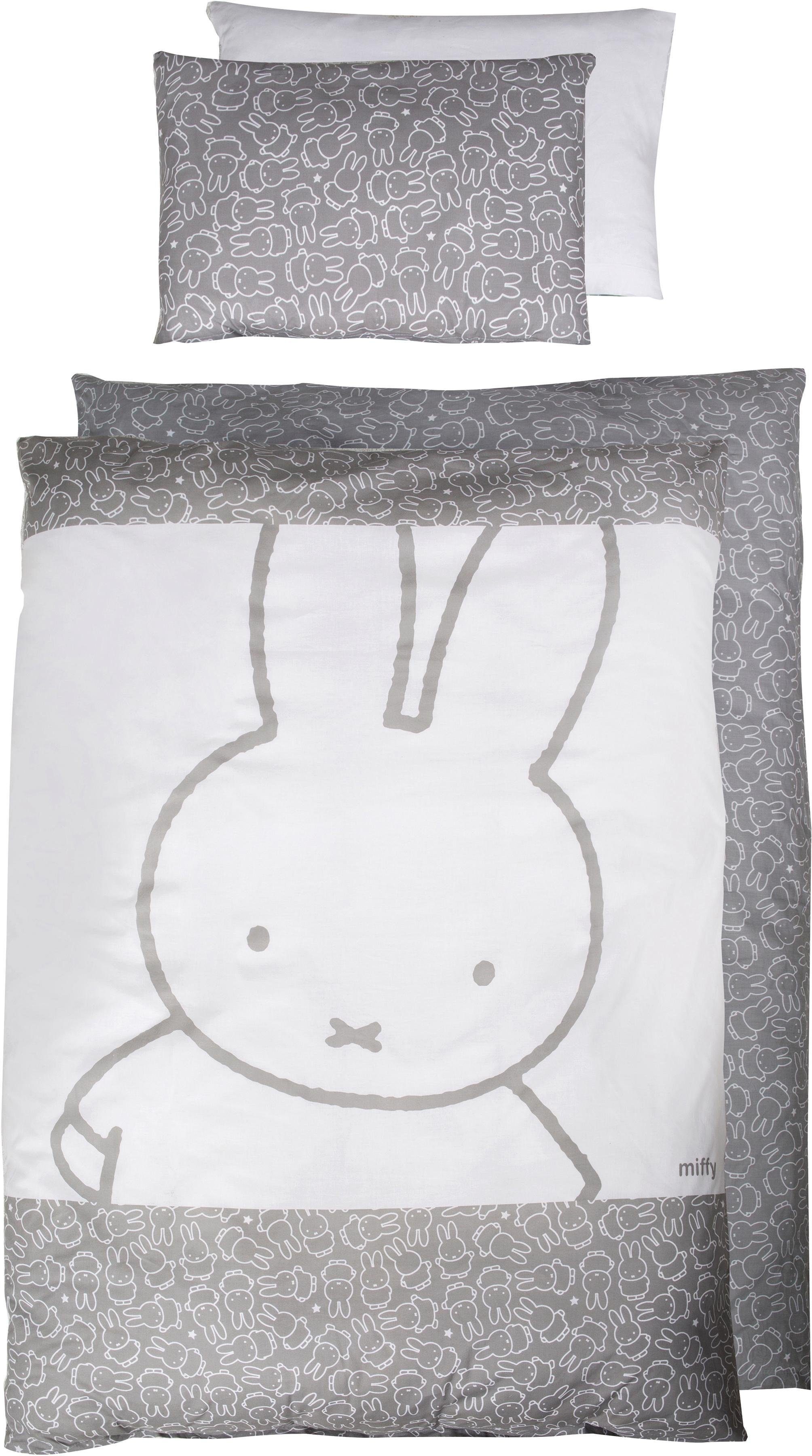 roba® Himmelbettgarnitur miffy®, 4-tlg., mit Bettwäsche, Nestchen und Himmel