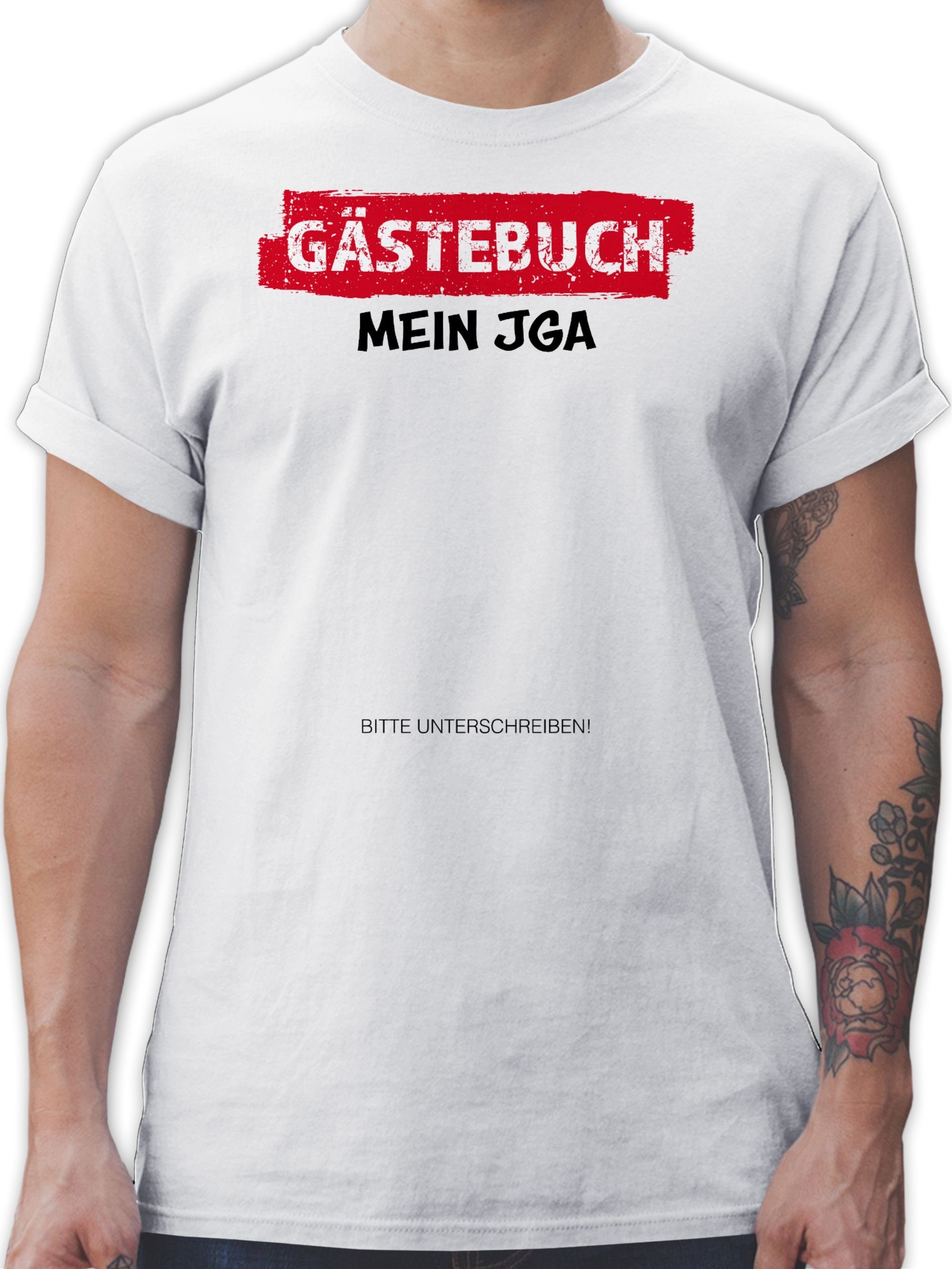 Shirtracer T-Shirt JGA Gästebuch I Unterschreiben günstig online kaufen