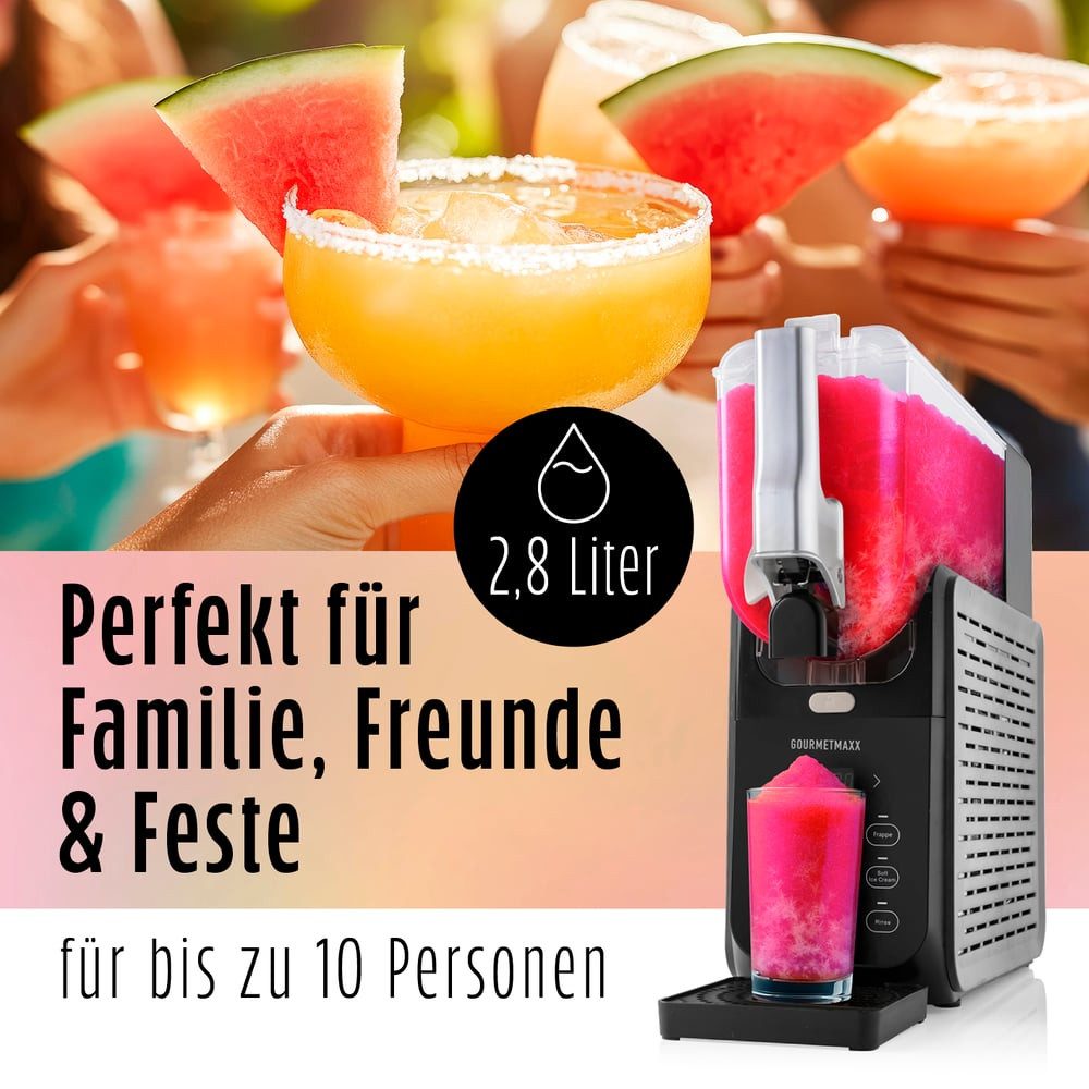 GOURMETmaxx Slush-Eismaschine FreezeUp Slush Eis Maschine für vielseitige Drinks und Desserts, 200 W – Bild 4 von 5