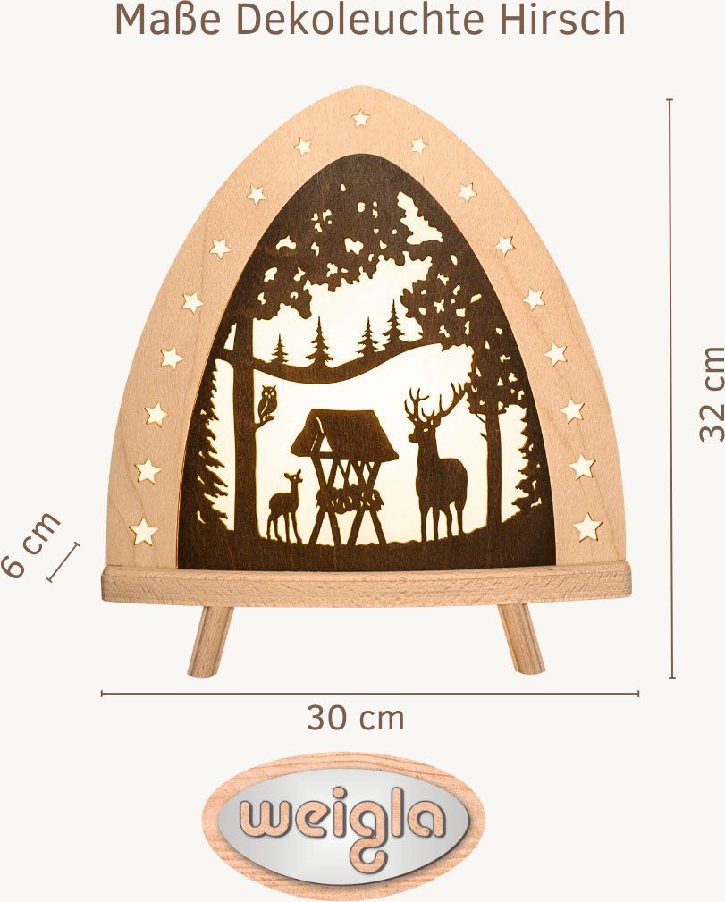 Weigla Lichterbogen LED Hirsch, Holz Dekolampe, Winterdeko, NATUR-BRAUN, Ma günstig online kaufen