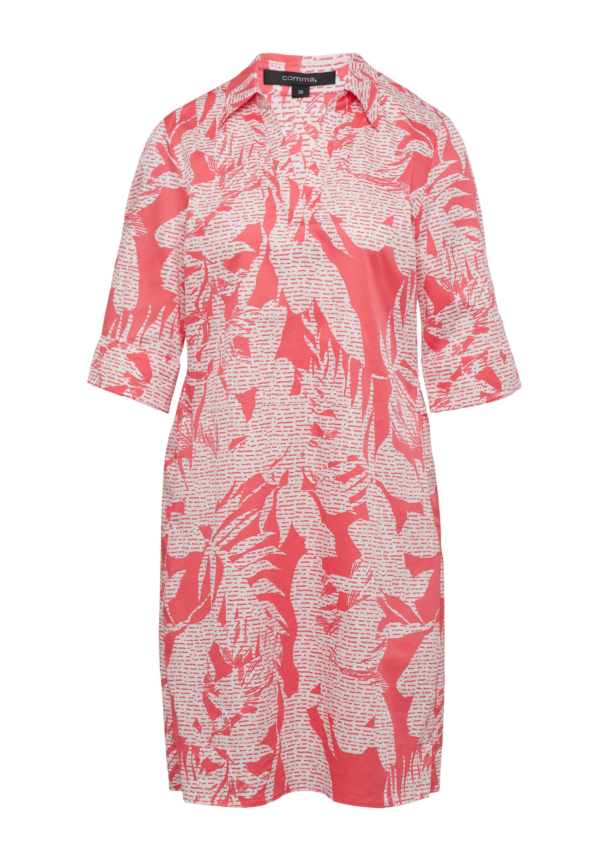comma Minikleid Kleid Kurzes Hemdblusenkleid mit All-over-Print günstig online kaufen