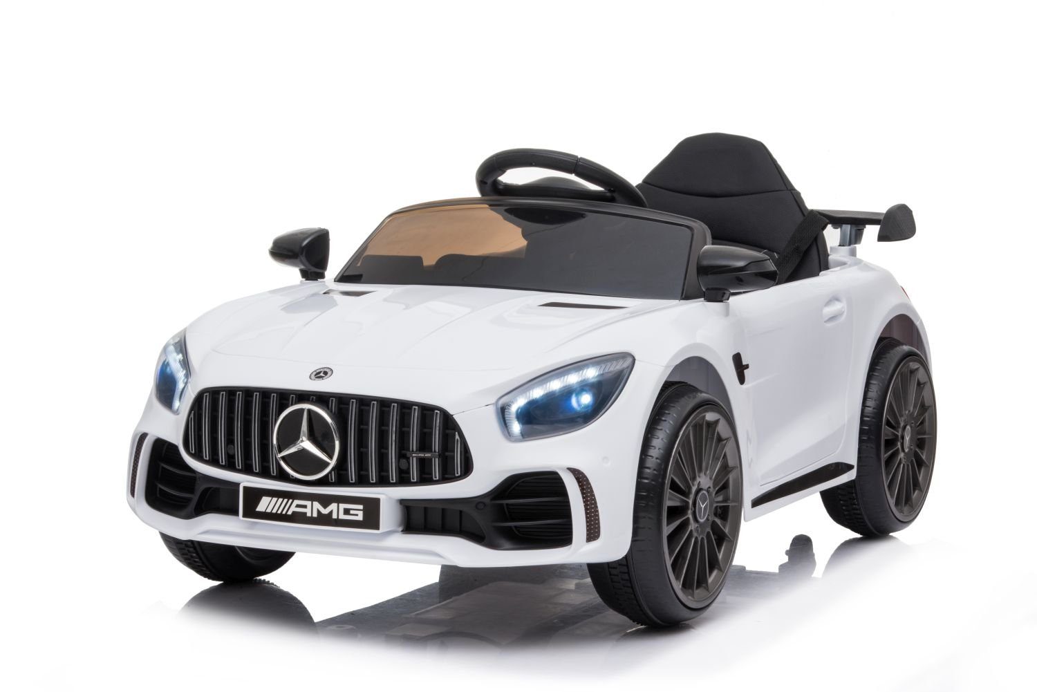 Toys Store Elektro-Kinderauto Mercedes GTR AMG Kinder Elektro Auto Kinderfahrzeug Sportwagen, Belastbarkeit 35 kg, AUX-/USB-Anschluss, MP3 Hupe und Motorsound am Lenkrad, Fernsteuerung