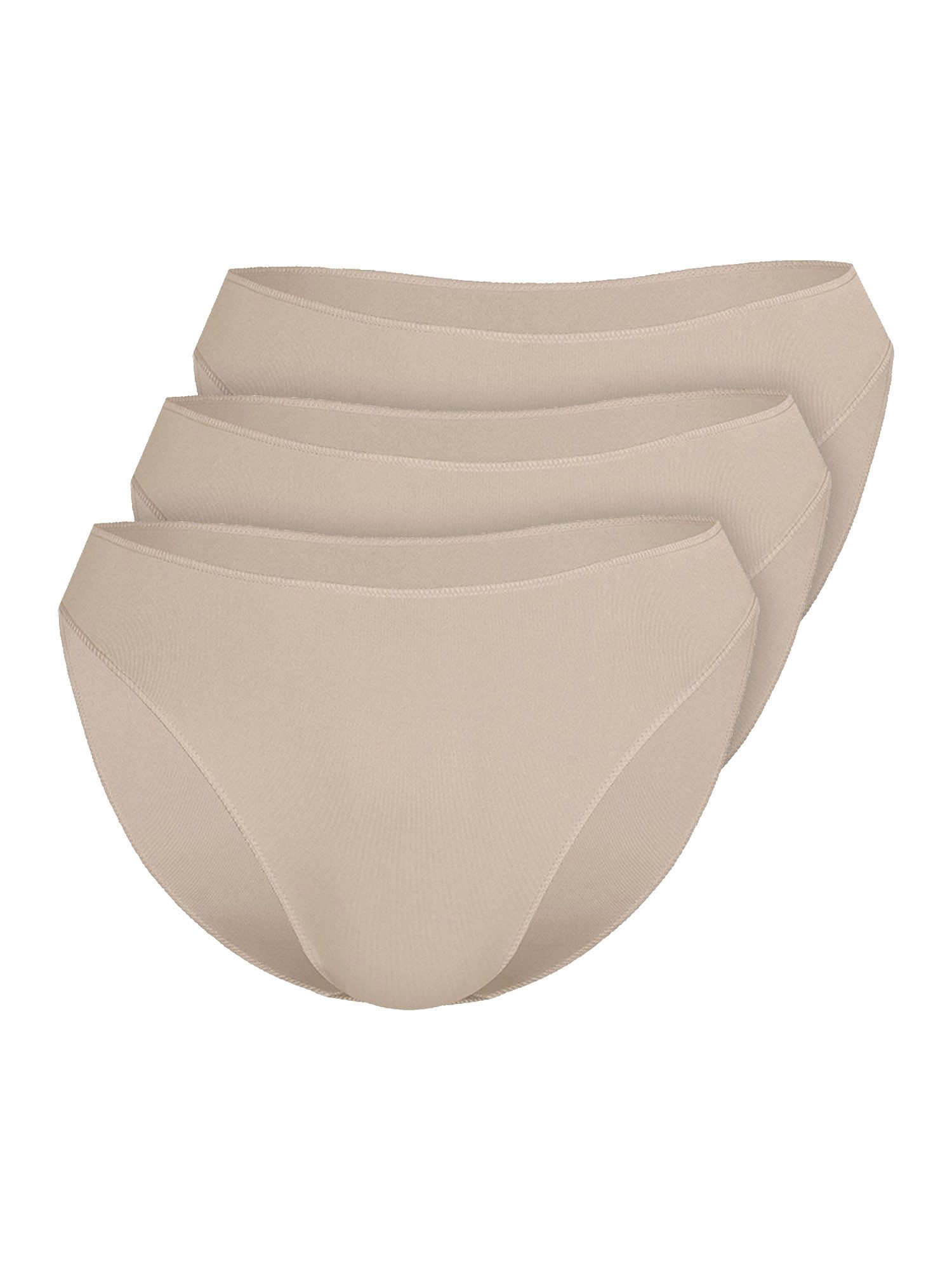 Sassa Bikinislip Damen Slip (Spar-Set, 3-St) schmale Kettelnnaht Abschlüsse, für einen fast unsichtbaren Look