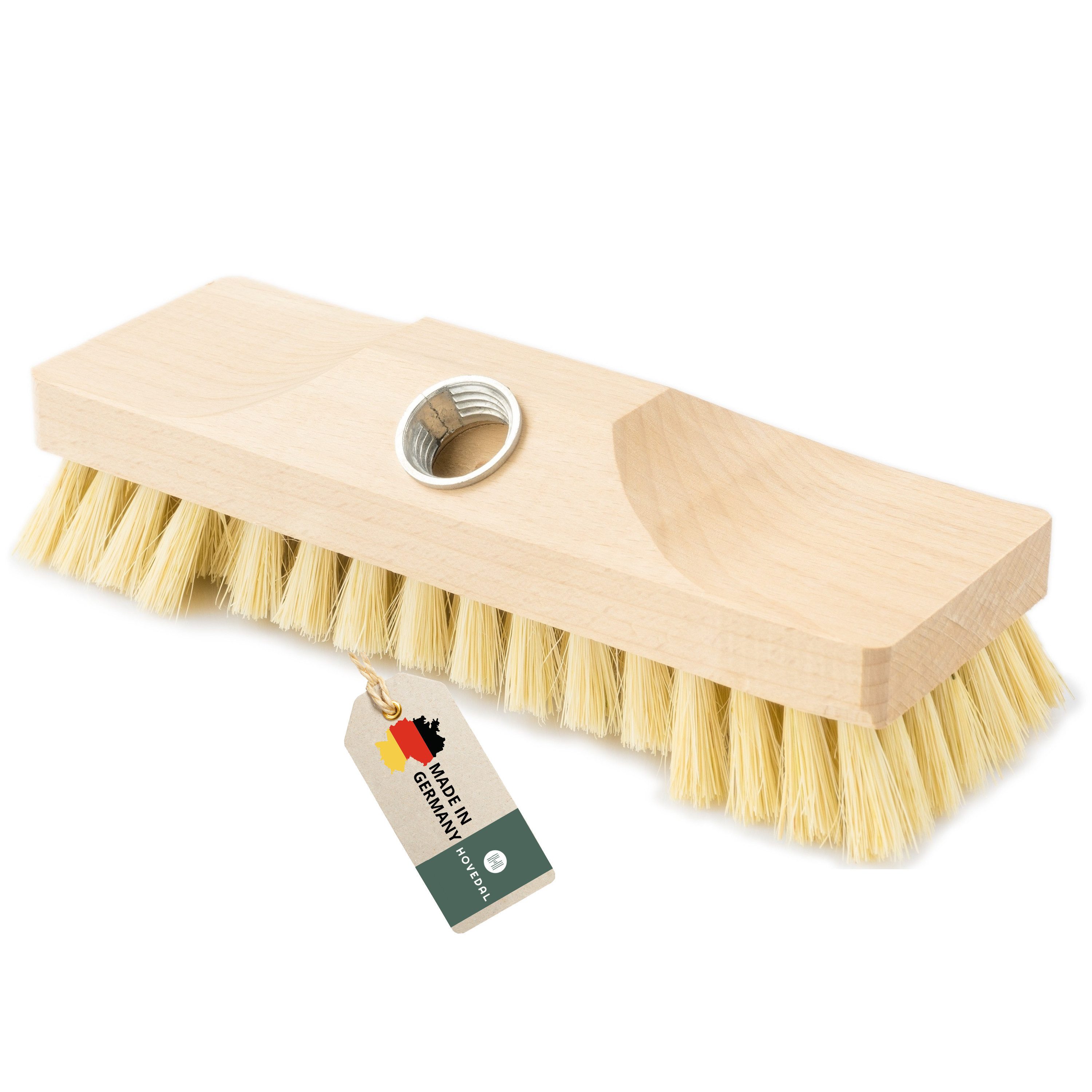 Hovedal Reinigungsbürste Schrubber, Schrupper aus Holz mit Naturborsten, Bodenbürste, Ideal für Boden, Fliesen, Balkon, Terrasse, Garten, Außen, Innen