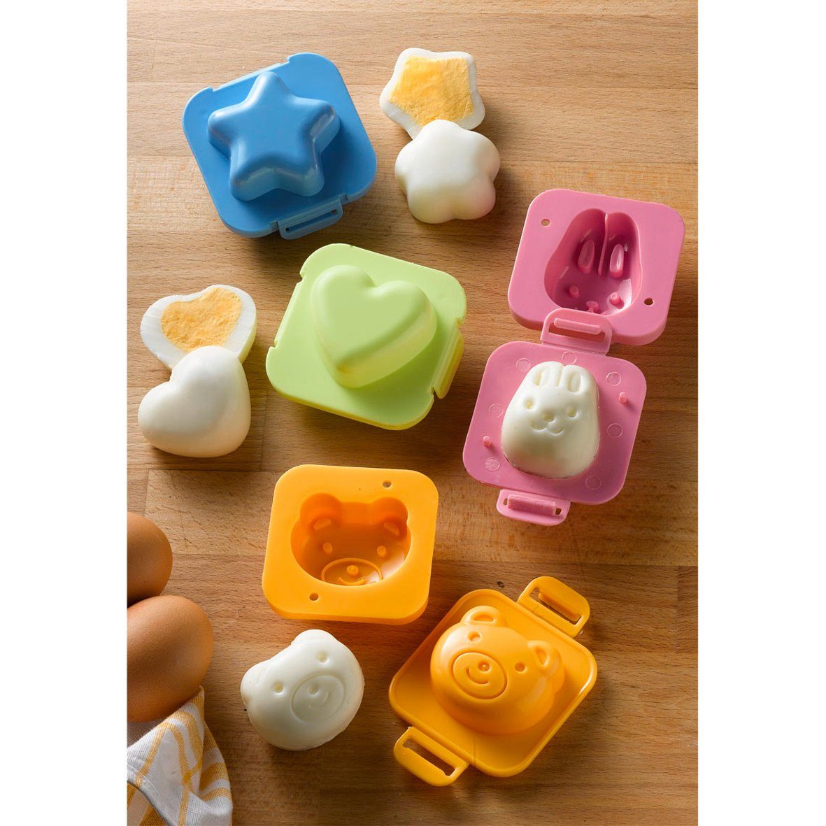 WENKO Back-Set Eierformer 4 teilig Herz Stern Bär Hase Buffet Kindergeburtstag Eier F
