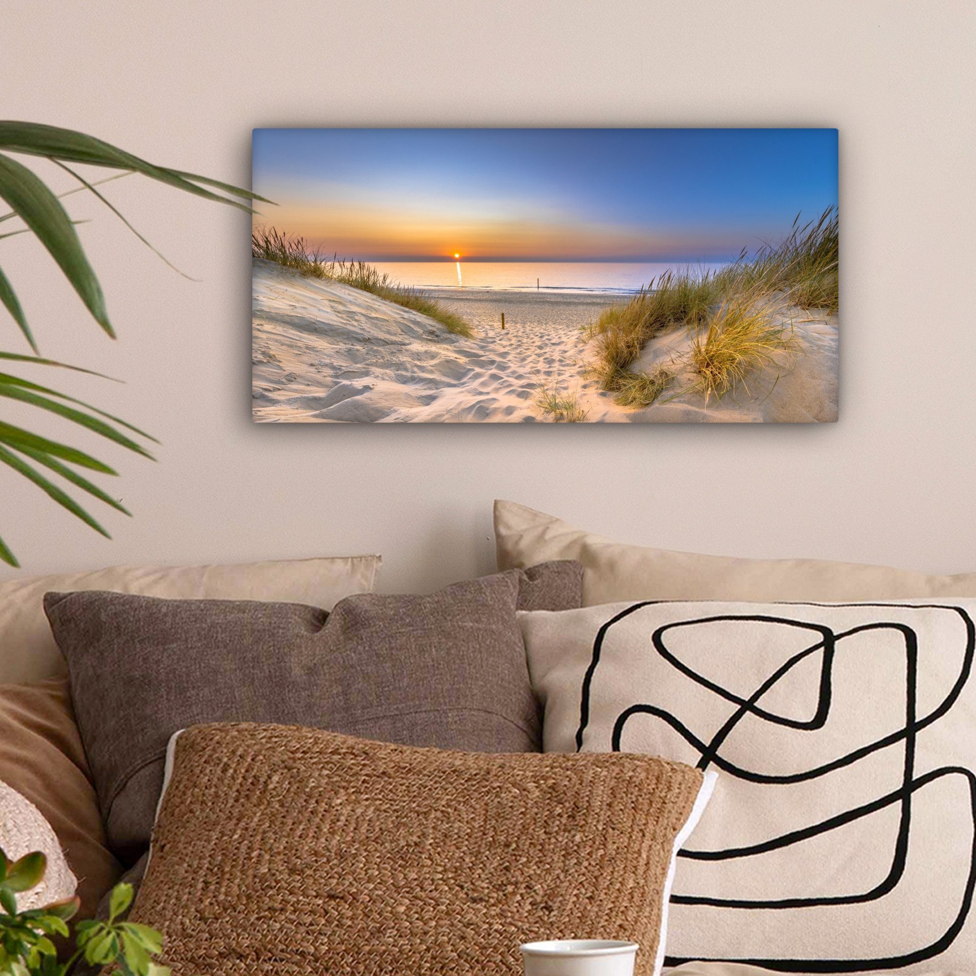 OneMillionCanvasses® Leinwandbild Panorama Düne - Sonnenuntergang - Horizon günstig online kaufen