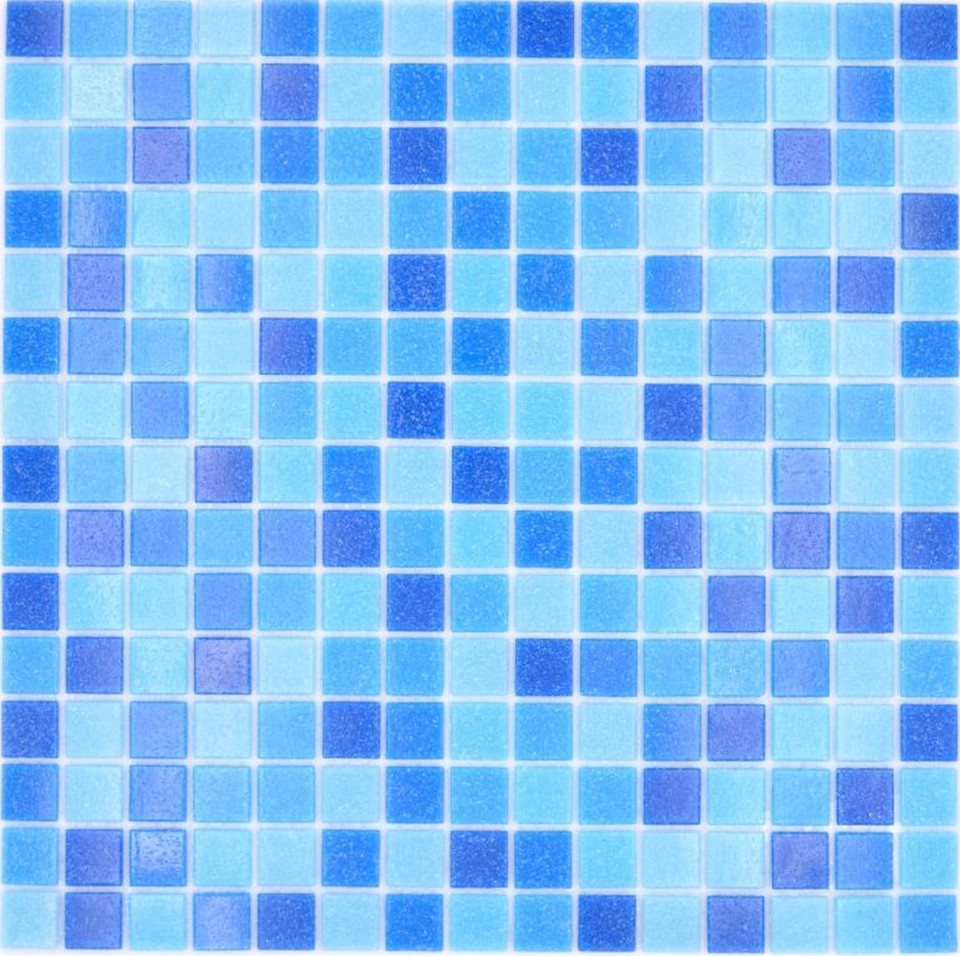 Thumbnail - Mosani Bodenfliese Glasmosaik Mosaikfliesen mix blau glänzend / 10 Mosaikmatten