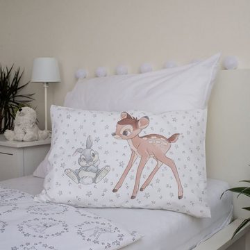 Kinderbettwäsche Disney Bambi Kinder Bettwäsche Set Bambi mit Hase Klopfer, Bettdecke 100 x 135 cm, Kopfkissen 40 x 60 cm, 100 % Baumwolle, Disney, Renforcé, 2 teilig, mit Reißverschluss