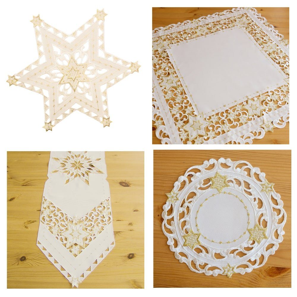 matches21 HOME & HOBBY Tischdecke Tischdeckchen SELINA Stern Cutout Stick e günstig online kaufen