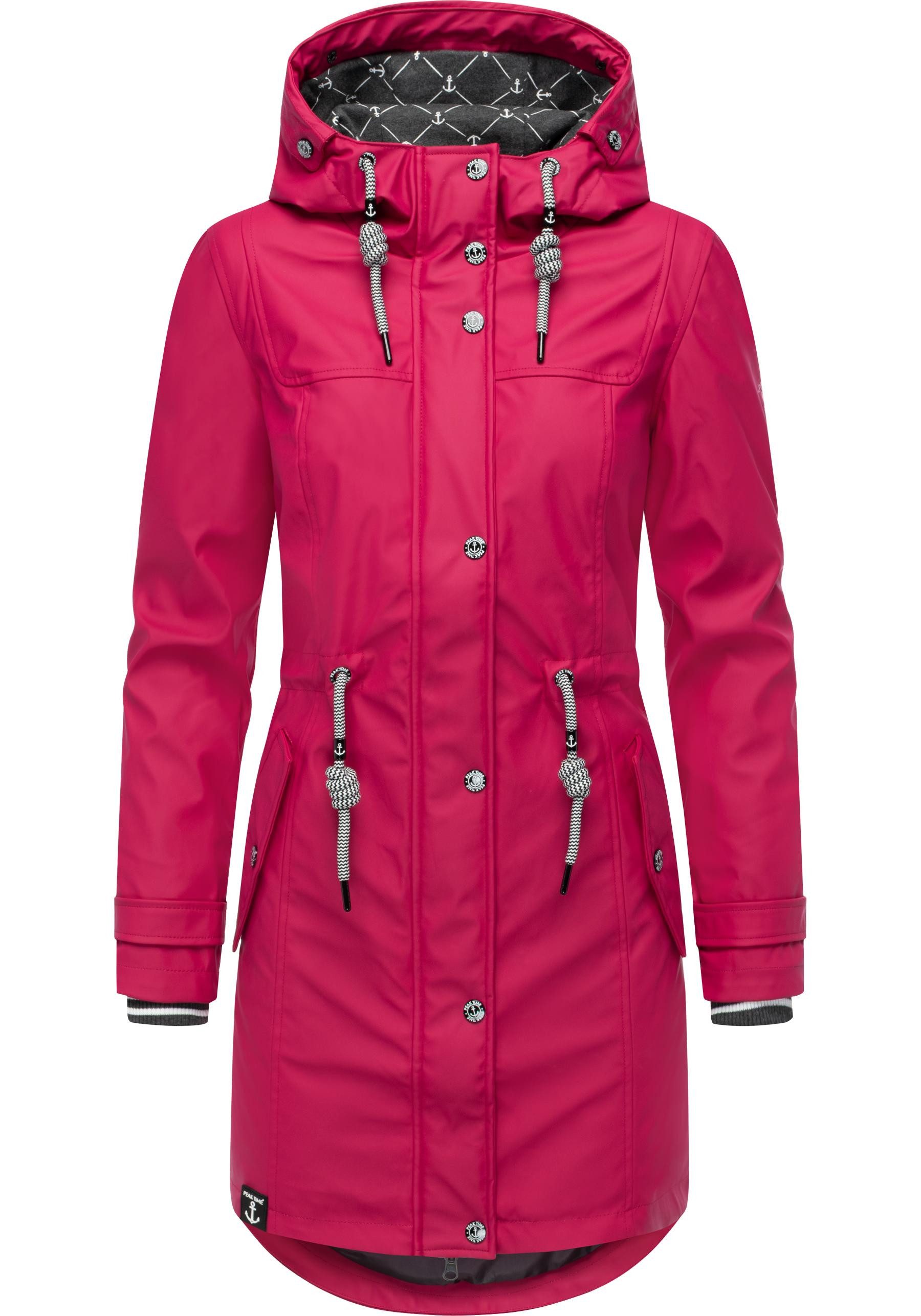 PEAK TIME Regenjacke L60042 stylisch taillierter Regenmantel für Damen