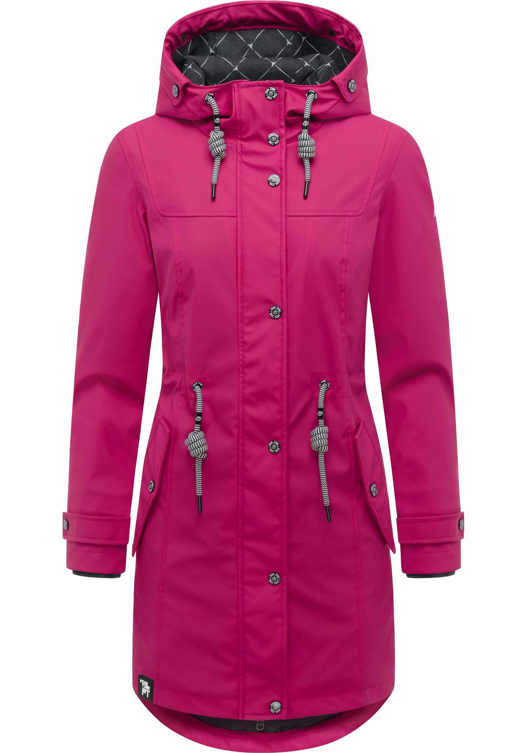 PEAK TIME Regenjacke L60042 stylisch taillierter Regenmantel für Damen
