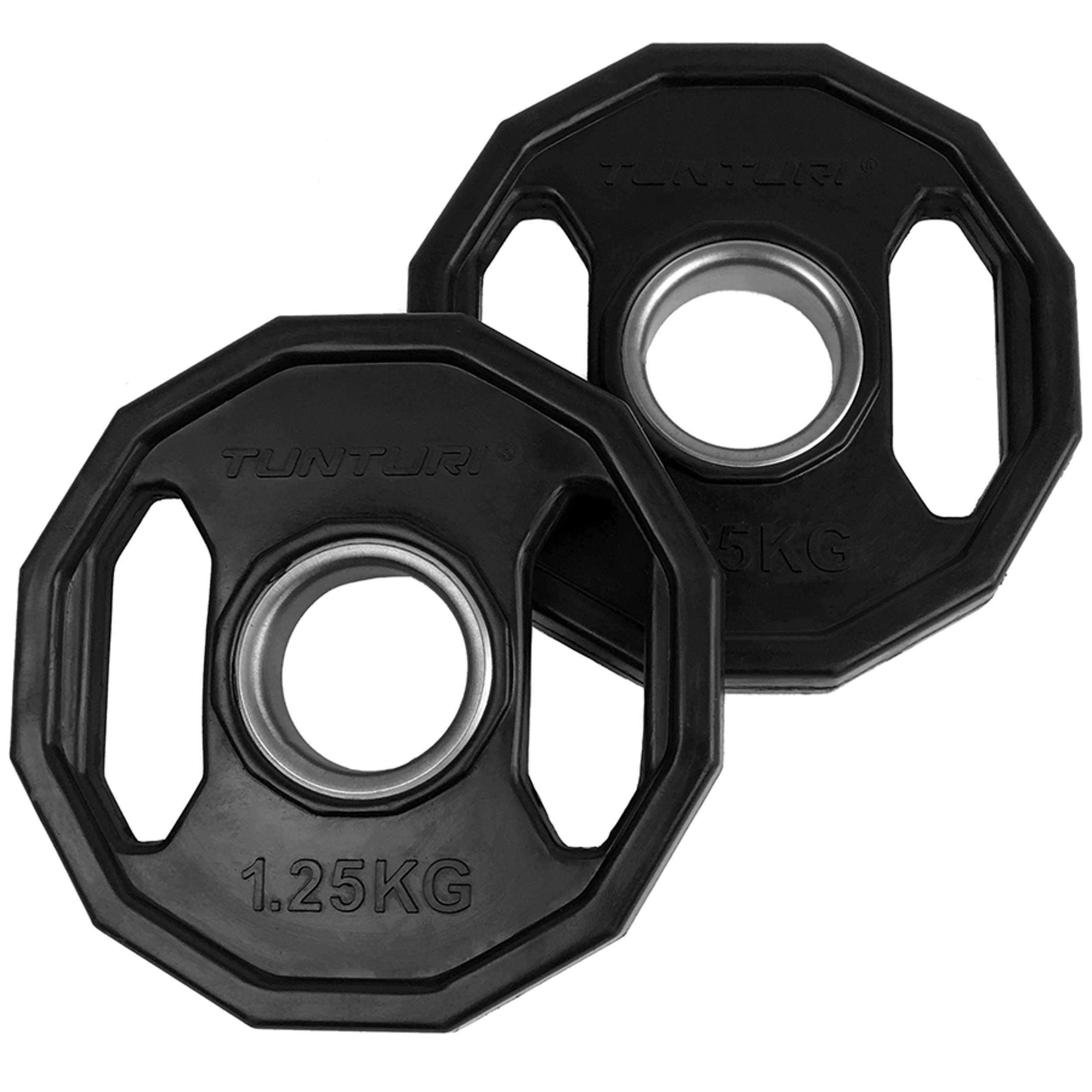 Tunturi Gewichtsscheibe Gewichtscheiben ⌀50 mm - Hantelgewichte aus Gummi mit Griffen