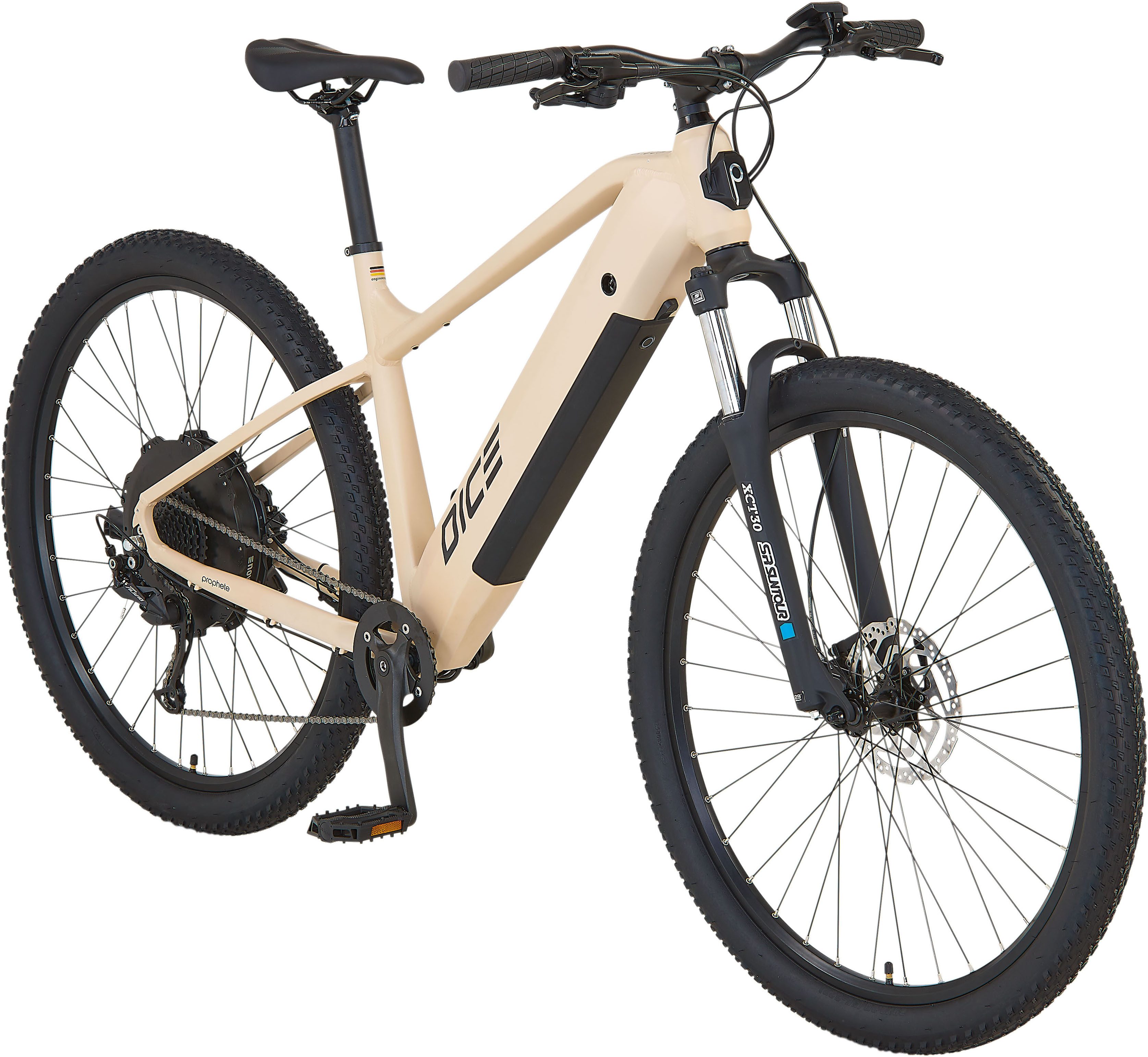 Prophete E-Bike Mountainbike Dice 2.0, 9 Gang Shimano Alivio Schaltwerk, Kettenschaltung, Heckmotor, 480 Wh, Pedelec, Elektrofahrrad für Damen und Herren, MTB