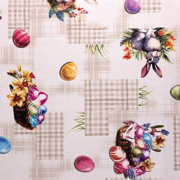 laro Tischdecke Wachstuch-Tischdecken Weihnachten Osterhase Rosa rechteckig