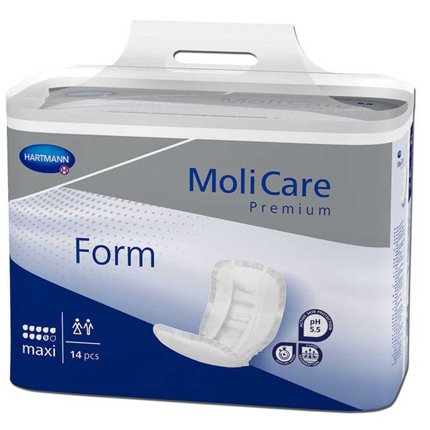 Molicare Inkontinenz-Einlage MoliCare® Premium Form 9 Tropfen Maxi x4, 9 Tropfen, 128-St., Sofort-Trocken-Gefühl, anatomische große Inkontinenzvorlage – Bild 4 von 5