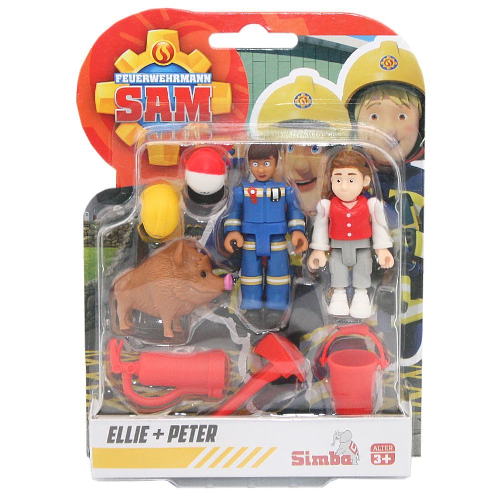 Feuerwehrmann Sam Spielfigur Ellie, Peter, Wildschwein Spiel-Figuren Set Feuerwehrmann Sam