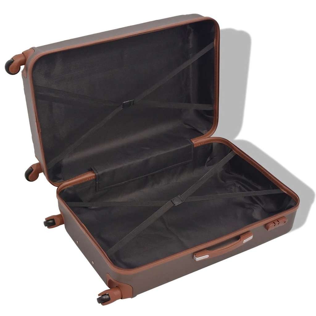 vidaXL Trolleyset Vierteiliges Hartschalen-Trolley-Set Kaffeebraun, (1 tlg) – Bild 3 von 5