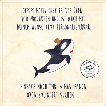 Mr. & Mrs. Panda Dekokissen Orca Zylinder - Weiß - Geschenk, Fest, Herzform, Fete, Glitzer, Meer, Ideal als Geschenk
