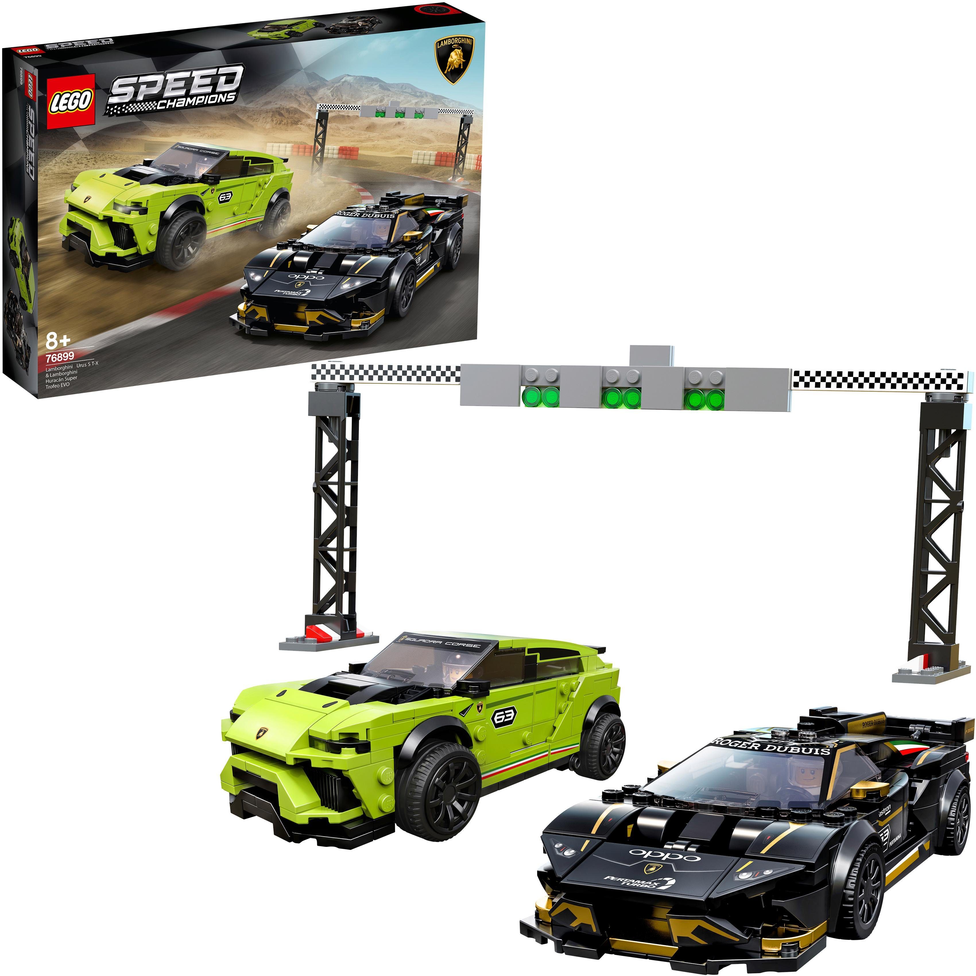 Image of LEGO 76899 Lamborghini Urus ST-X & Lamborghini Huracán Super Trofeo EVO Spielset, Mehrfarbig