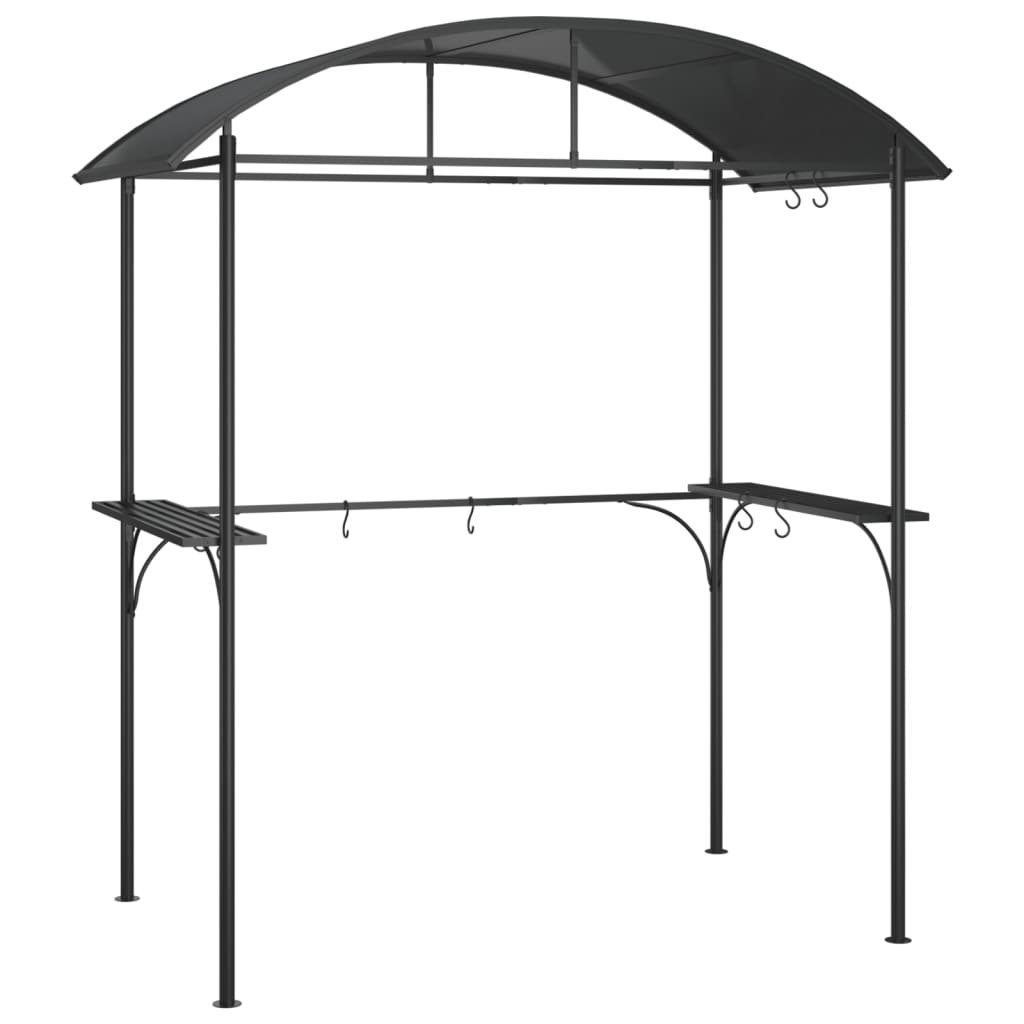 vidaXL Partyzelt Grillpavillon mit Seitenregalen Anthrazit 220x115x230 cm Stahl