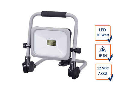 REV Baustrahler, LED fest integriert, Tageslichtweiß, Werkstattlampe mit AKKU, Arbeitslampe Handlampe Baulampe IP 54