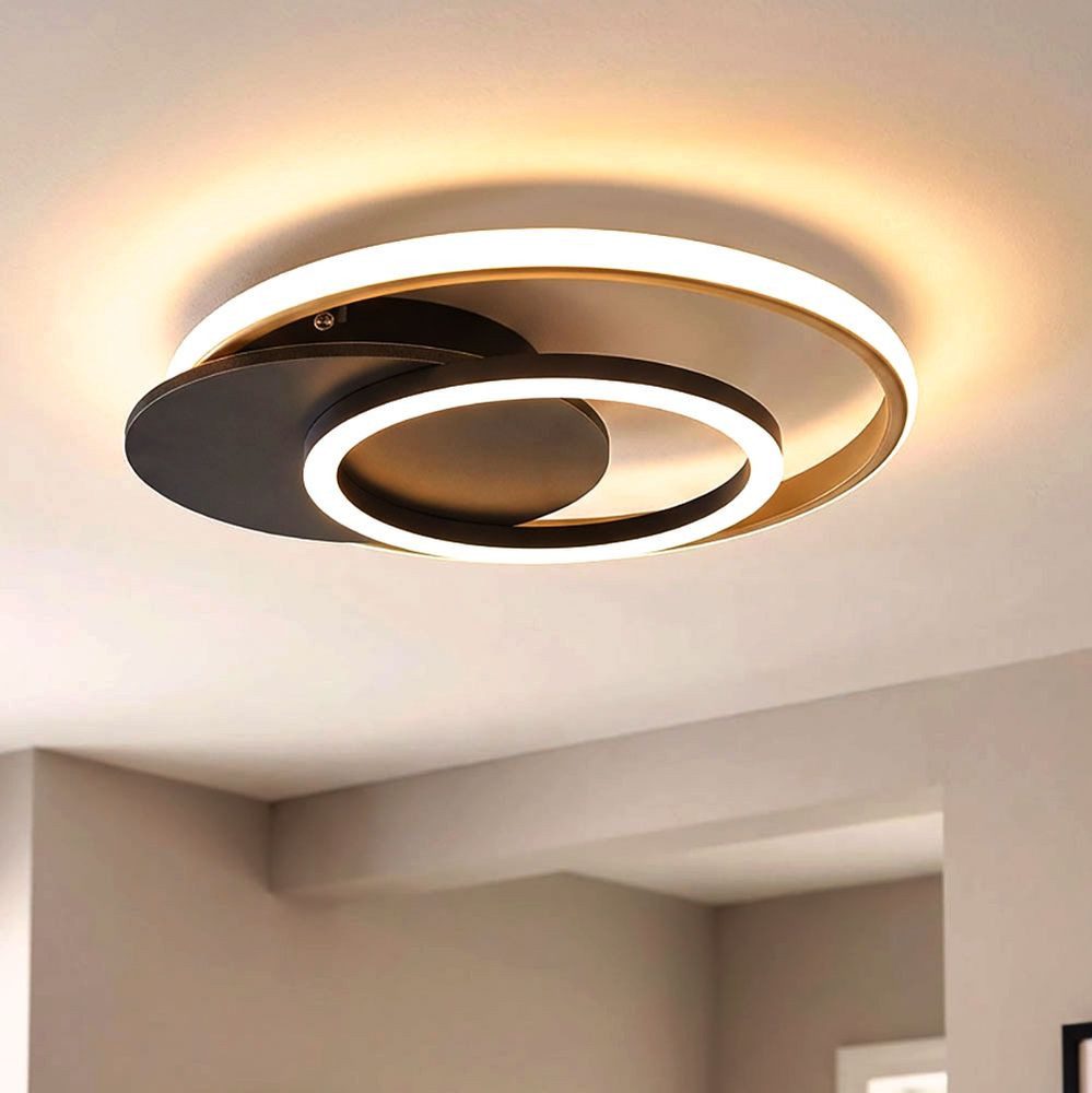 GLOBO LIGHTING LED Deckenleuchte, LED-Leuchtmittel fest verbaut, Warmweiß, Deckenlampe Deckenleuchte Designlampe grau champagnerfarben L 38 cm