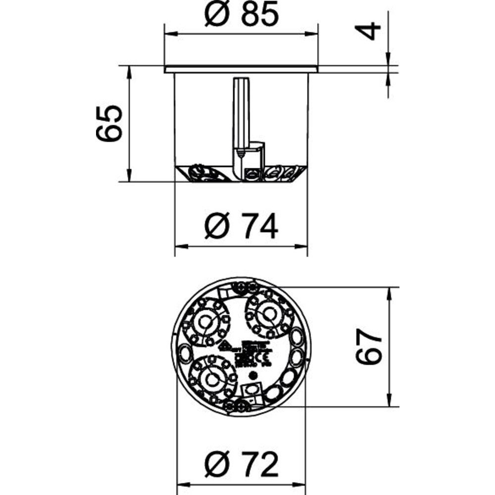 Thumbnail - OBO BETTERMANN Steckdose OBO Bettermann 2003819 Hohlwand-Gerätedose (x T) 68 mm x 61 mm 10