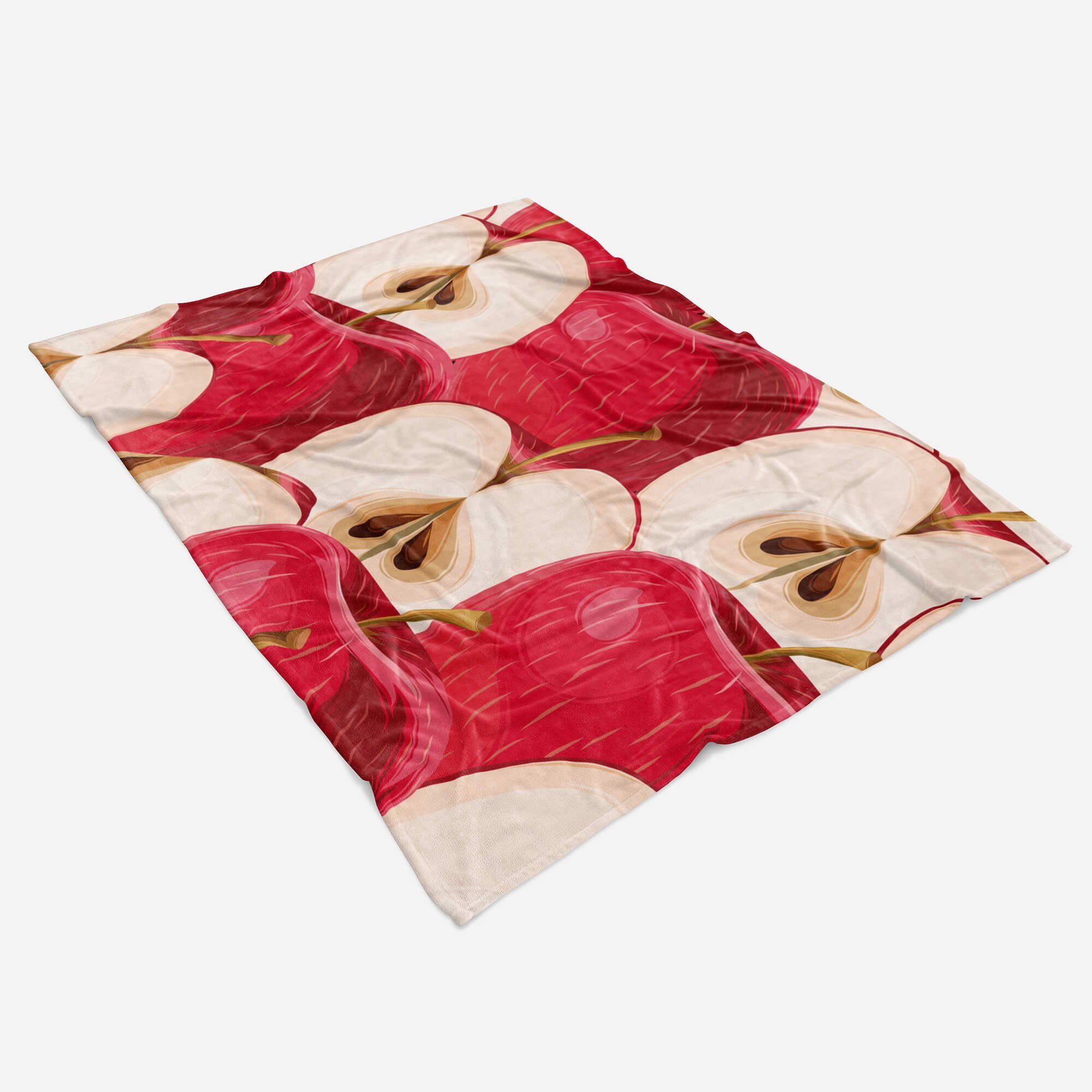Äpfel Kunst, Saunatuch Sinus Kuscheldecke Art mit Handtuch Grafik Handtücher Handtuch Fotomotiv Strandhandtuch Baumwolle-Polyester-Mix (1-St),