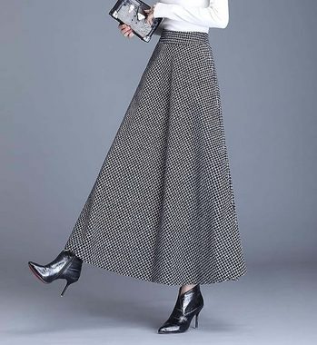 ZWY A-Linien-Rock Elegantes Maxikleid für Damen,warmes Herbst-Maxikleid mit hoher Taille