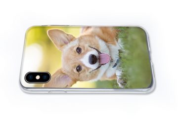 MuchoWow Handyhülle Welsh Corgi Welpe, Handyhülle Apple iPhone Xs, Smartphone-Bumper, Print, Handy