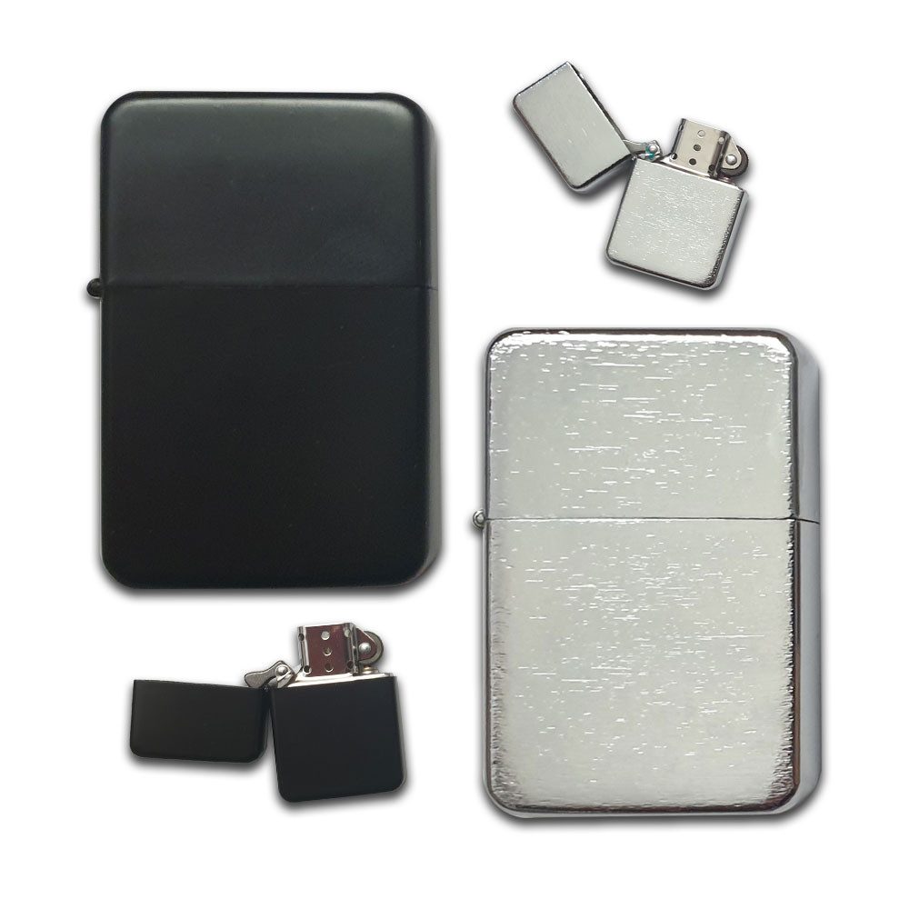 Coumo Feuerzeug Benzinfeuerzeug Set Klassiker 2x Benzin Feuerzeug Outdoor Metall