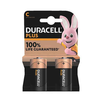 Duracell Plus Batterie, (1.5 V, 2 St), Baby / C / LR14, 1,5 V, Alkali