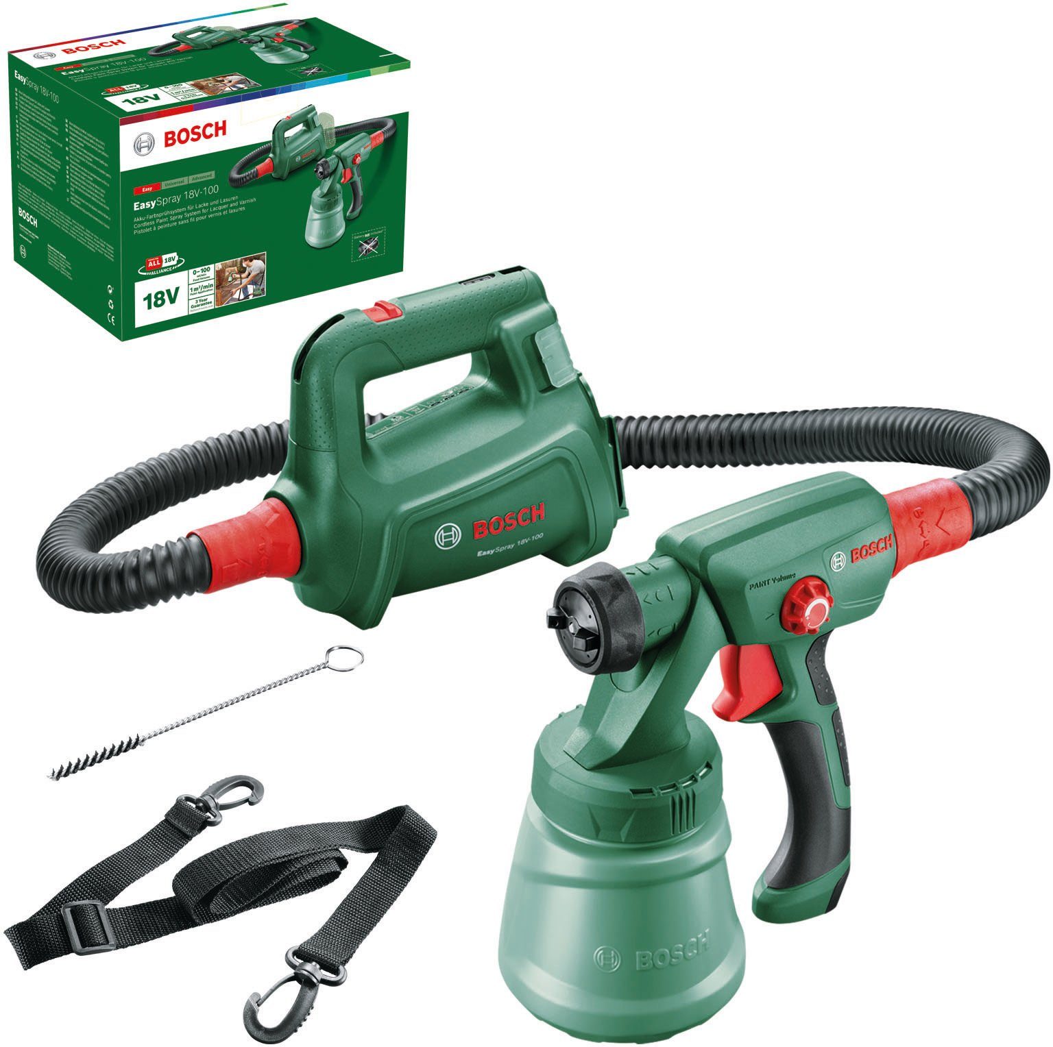 & Bosch Easyspray Garden Ladegerät Farbsprühgerät ohne und Akku 18V-100, Home