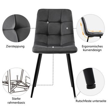 Tongtong Esszimmerstuhl 4er-Set Polsterstuhl Design Stuhl mit Rückenlehne, mehrfarbig (5 St), Flexibel einstellbare Tischbeine