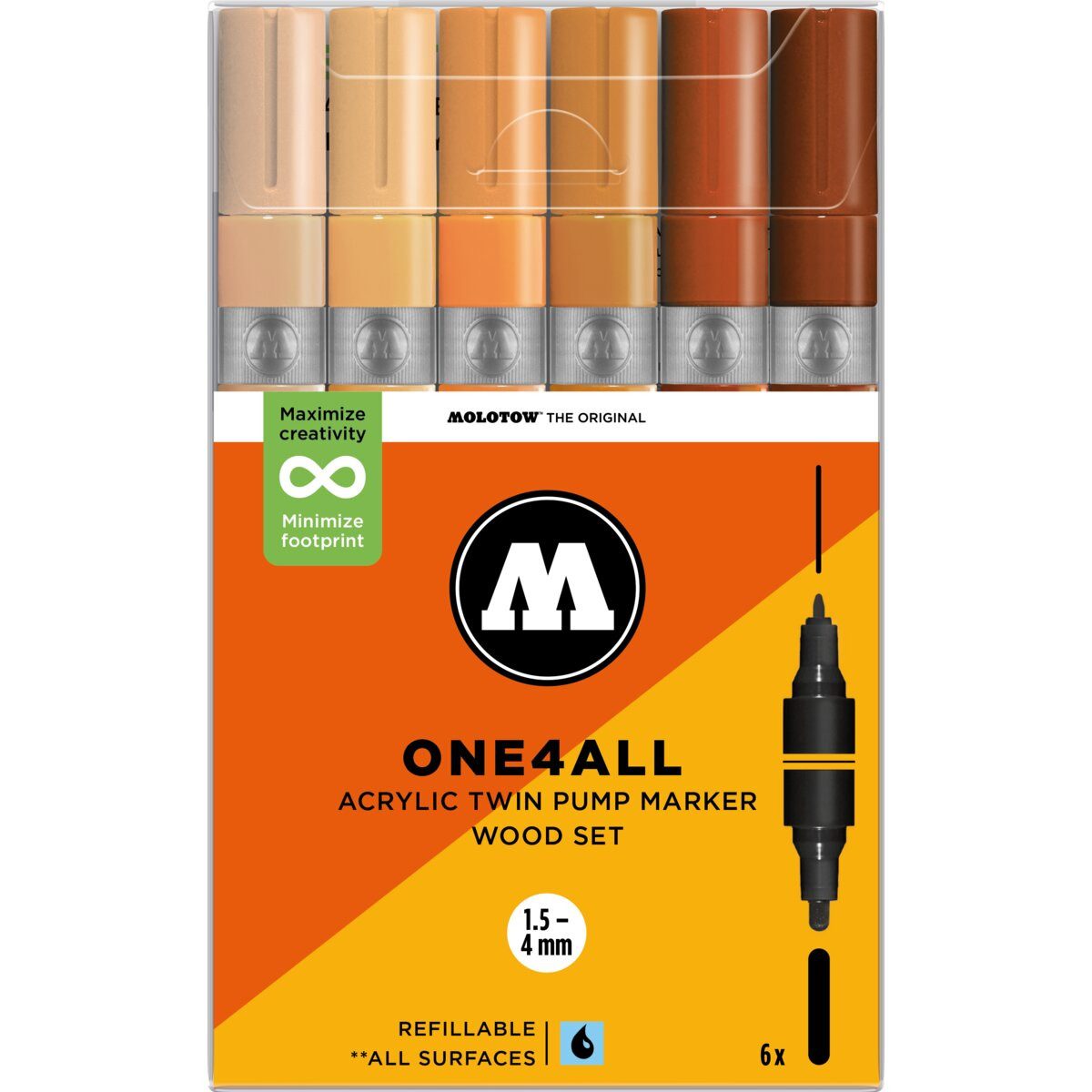 MOLOTOW Permanentmarker Acrylmarker One4All Twin Wood Set