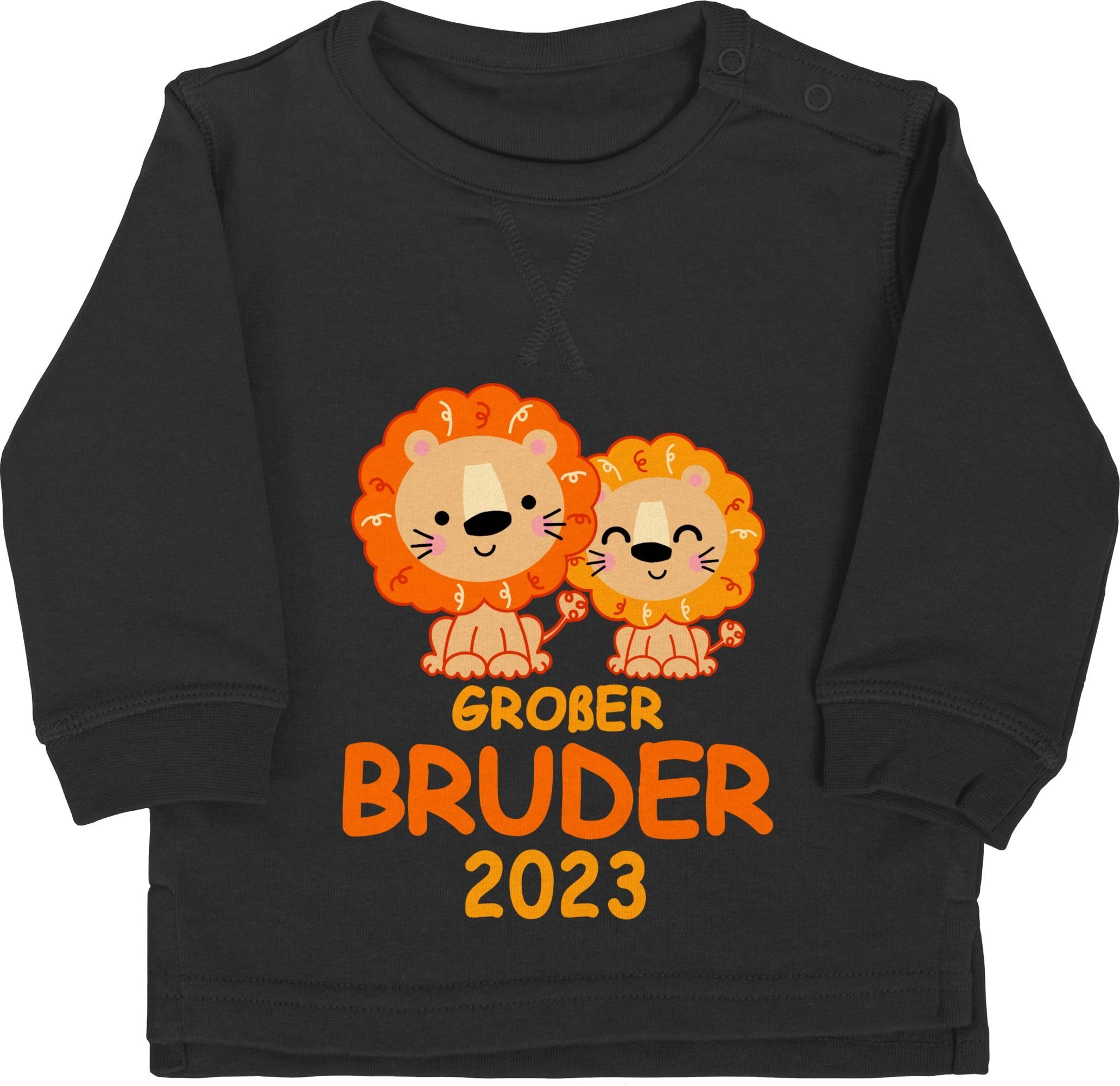 Shirtracer Sweatshirt Großer Bruder 2023 mit Löwen Großer Bruder 3 Schwarz