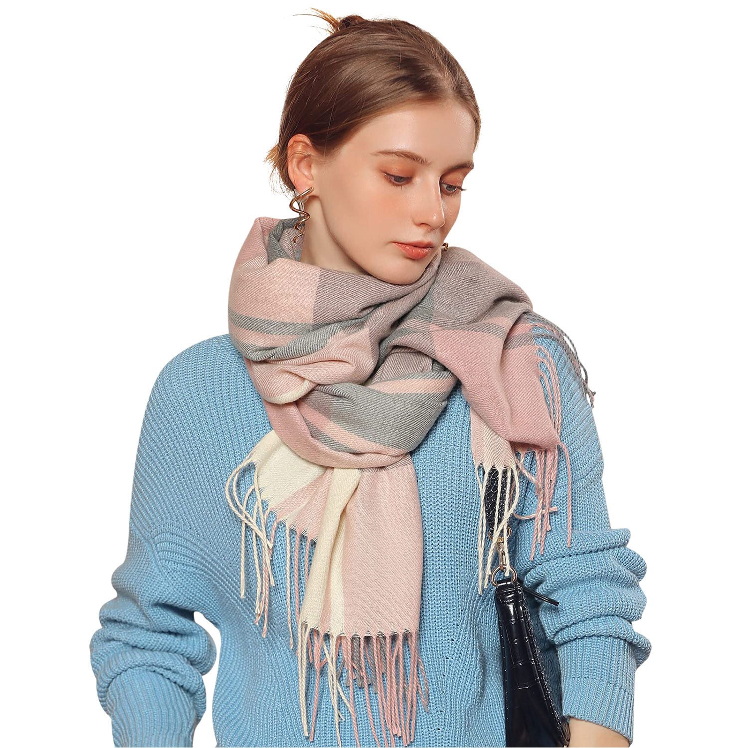 Refttenw Halstuch Damen Winter Kariert Winterschal,Damenschal günstig online kaufen