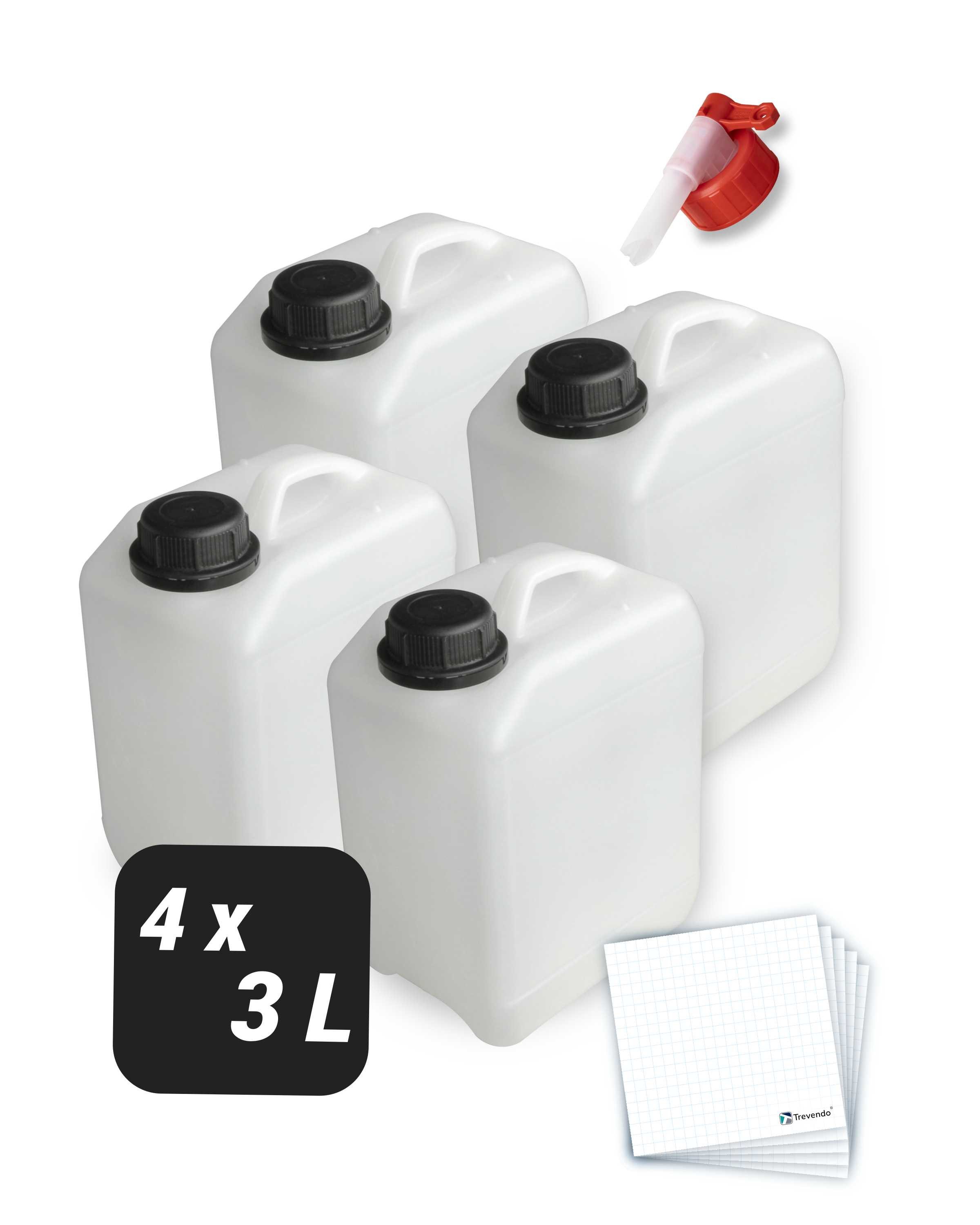Trevendo Kanister 4er Set Kanister - lebensmittelecht - 3 Liter, Lebensmittelecht