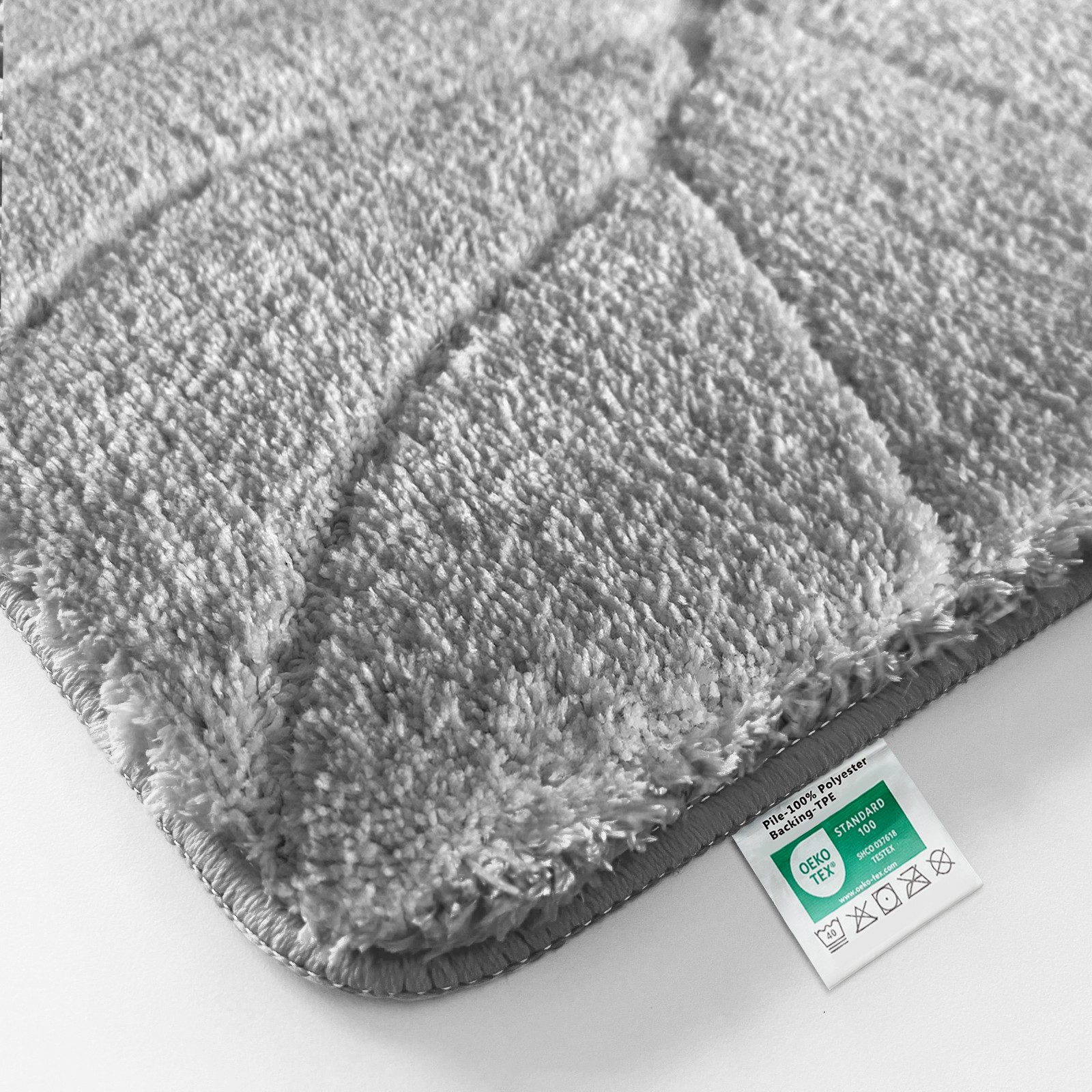 Kubus Duschmatte Elara, Badematte mit Blattstruktur, günstig online kaufen