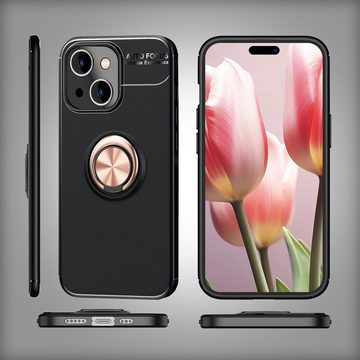 Nalia Smartphone-Hülle Apple iPhone 15, Handy-Hülle mit Ring / 360 Grad Fingerhalterung / Standfunktion / Dünn