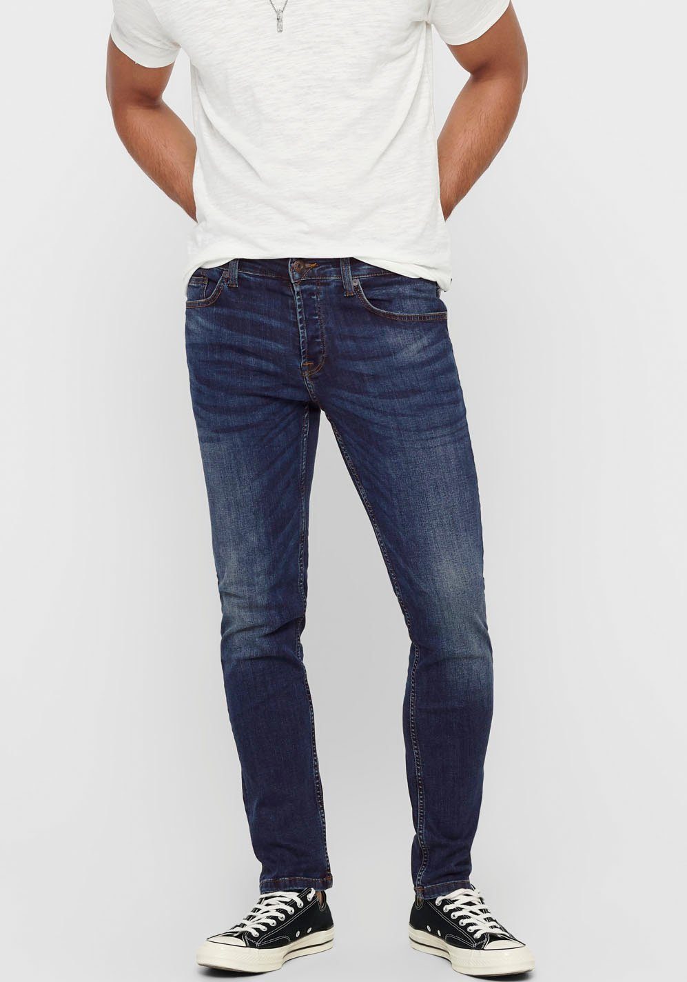 ONLY & SONS Slim-fit-Jeans ONSWEFT 6458 VD D. GREY Dark REG. Blue JEANS Denim