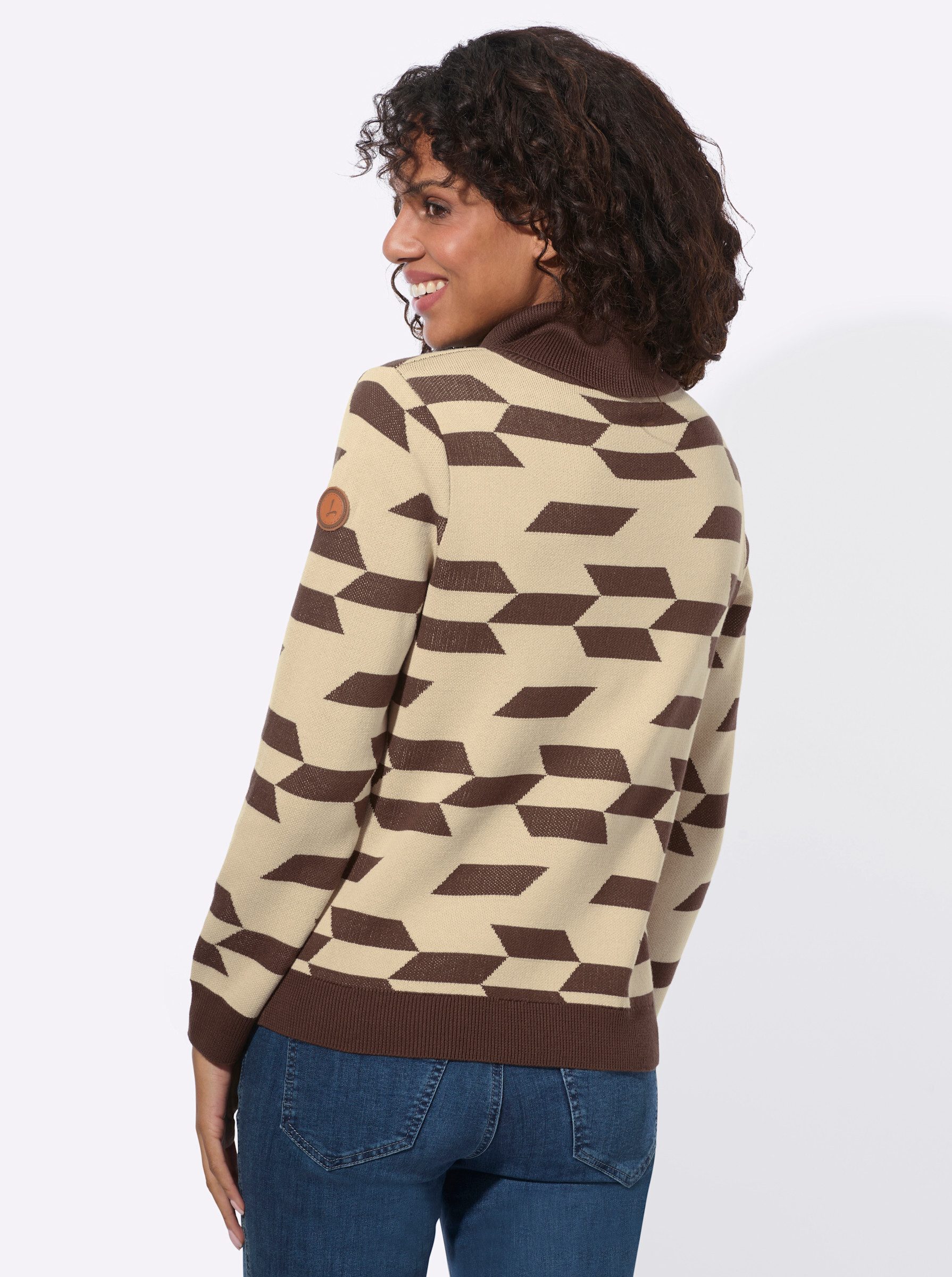 Witt Strickpullover Rollkragen-Pullover Langarm Jacquard