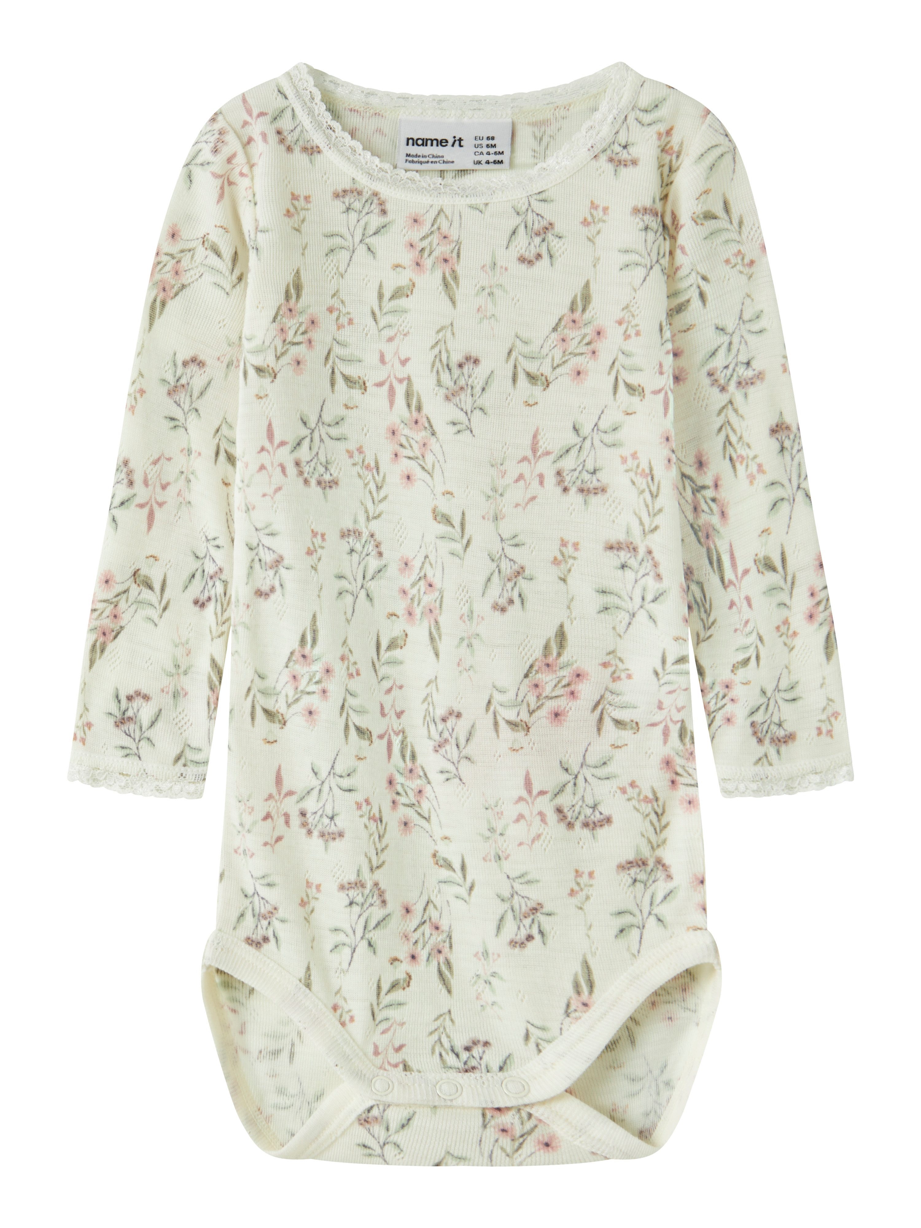 Name It Langarmbody NBFWANG WOOL NEEDLE LS BODY NOOS Wolle