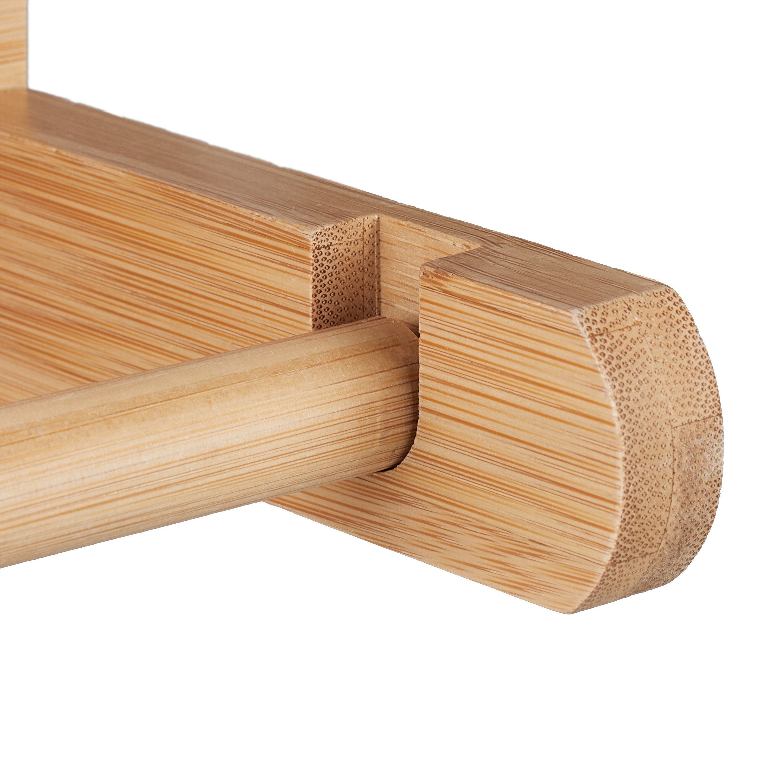 relaxdays Toilettenpapierhalter Bambus Toilettenpapierhalter mit Ablage