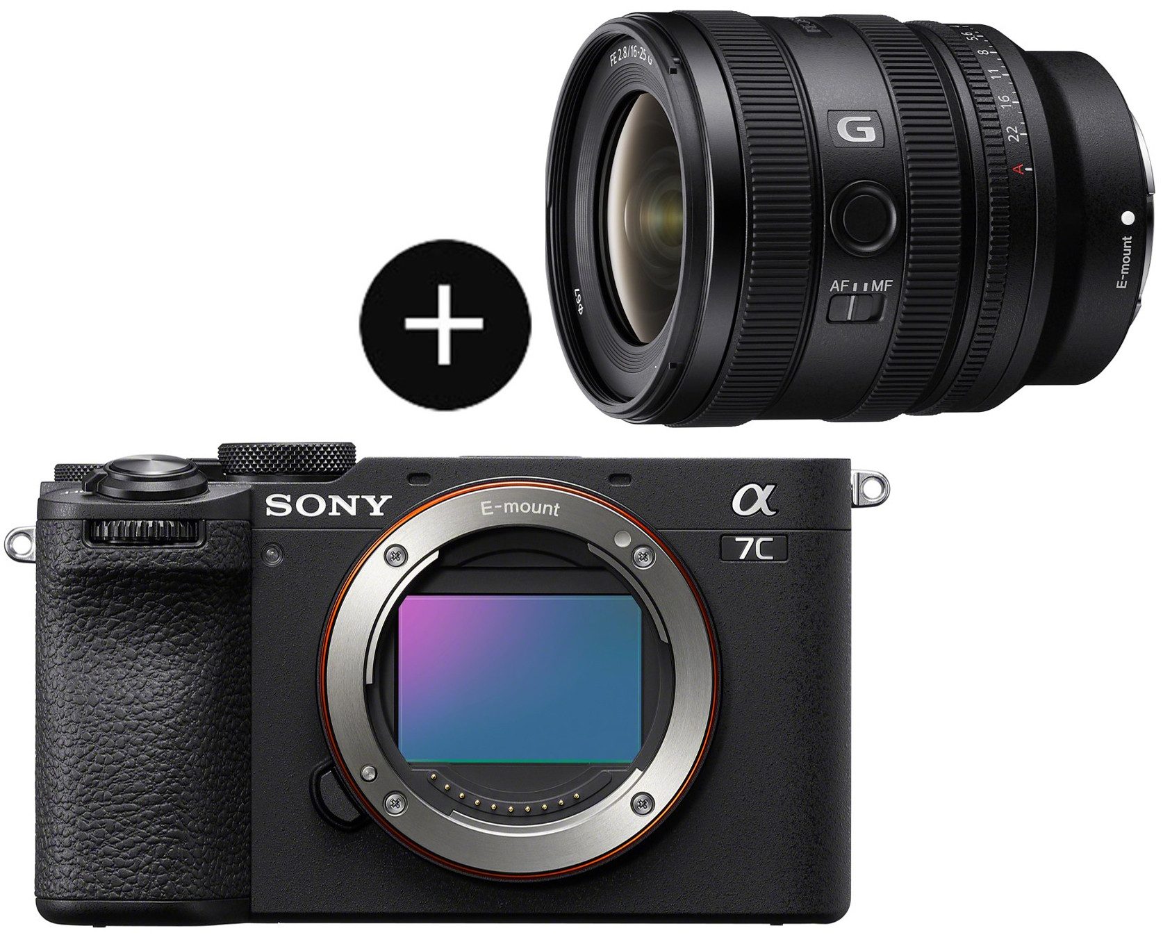 Sony Set: SEL1625G Objektiv + ILCE7CM2B Systemkamera (SEL1625G, 33 MP, 2x opt. Zoom, Bluetooth, WLAN, KI-Autofokus, 10 B/s Serienaufnahmen, 4K Zeitlupe)